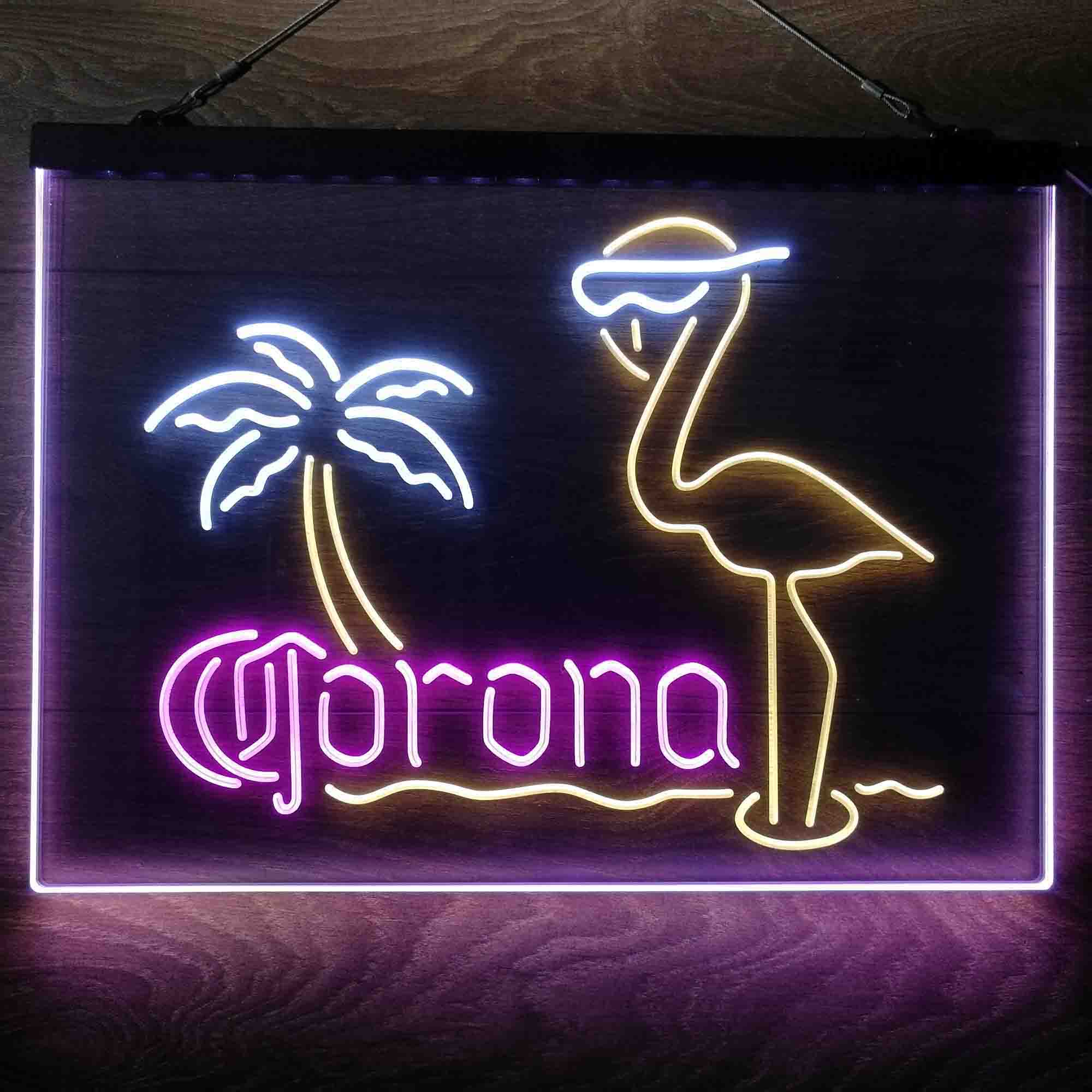 Corona Extra Pink Flamingo  Neon 3-Color LED Sign - Image 2