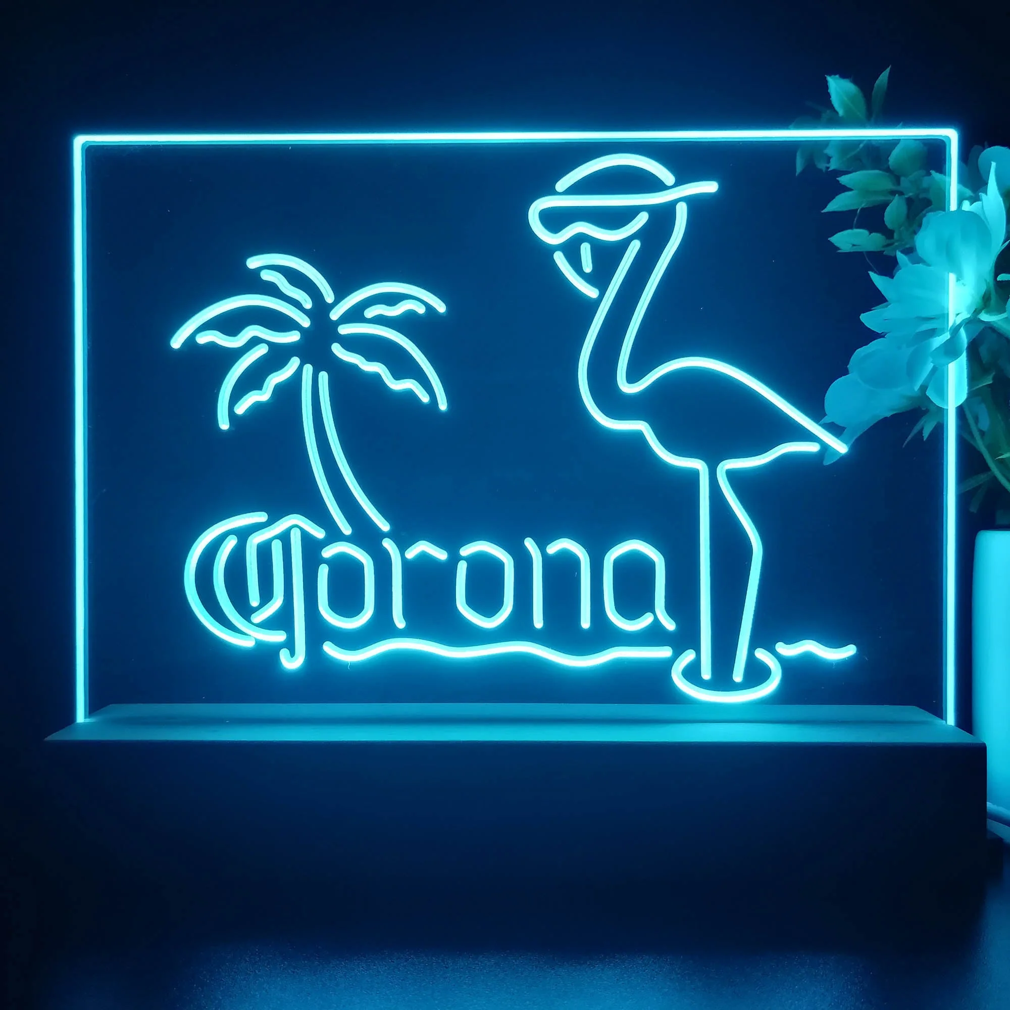 Corona Extra Pink Flamingo Neon Sign Pub Bar Lamp - Image 2
