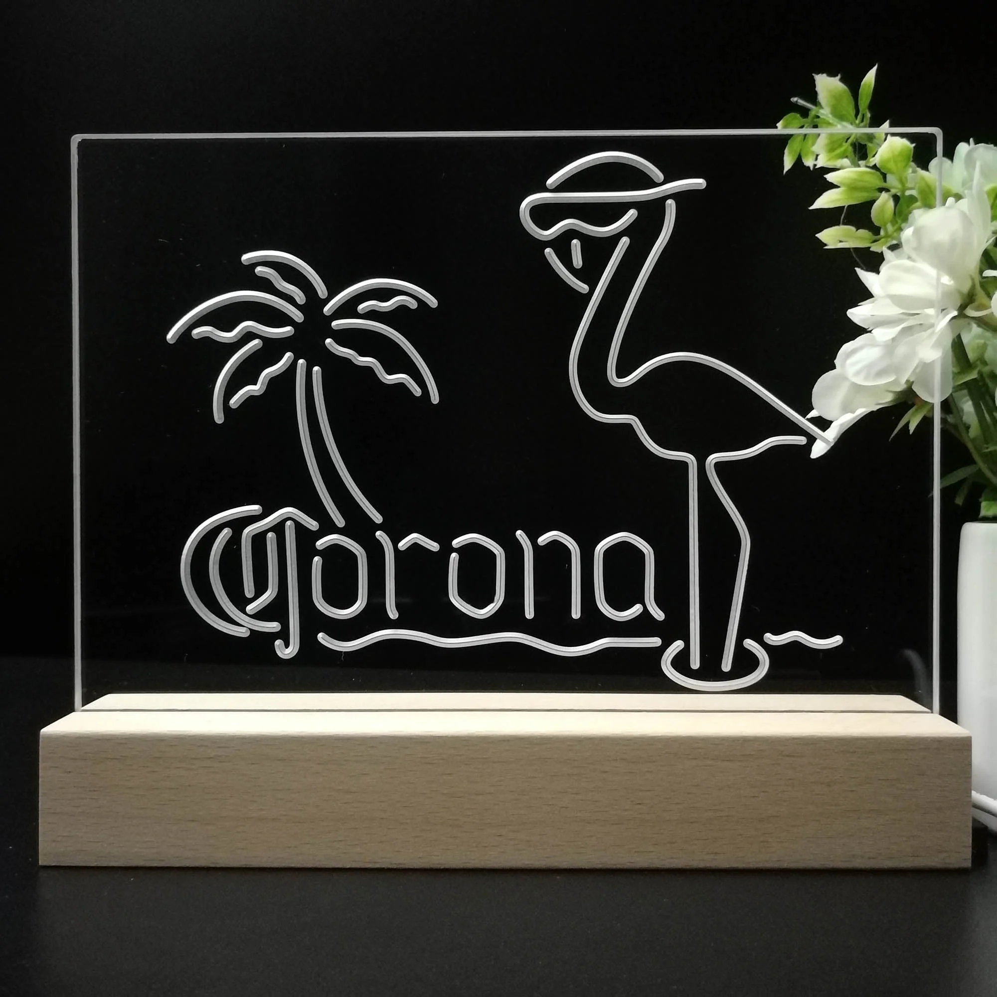 Corona Extra Pink Flamingo Neon Sign Pub Bar Lamp - Image 8