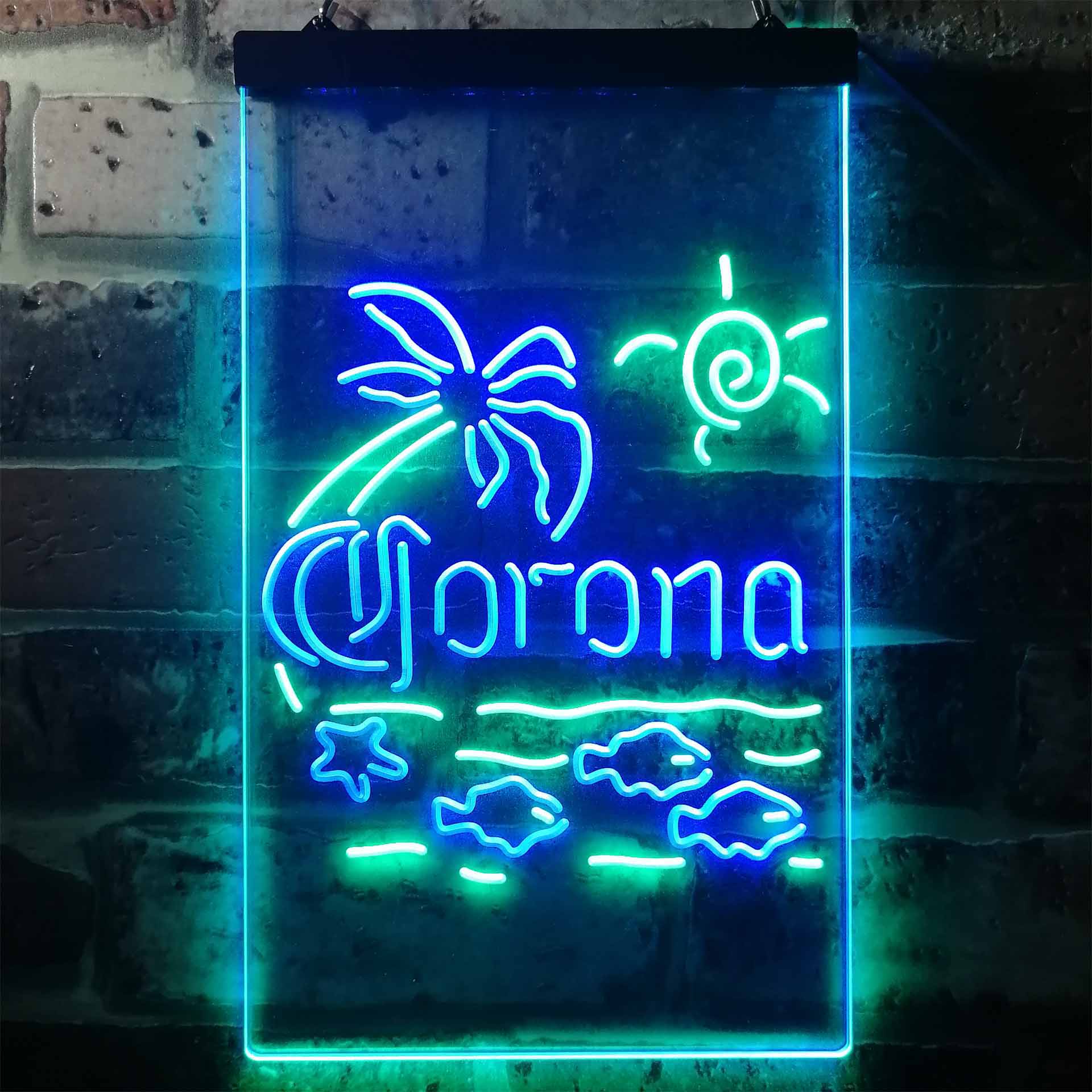 Corona Fish Sun Palm Island Neon-Like LED Sign - Image 4