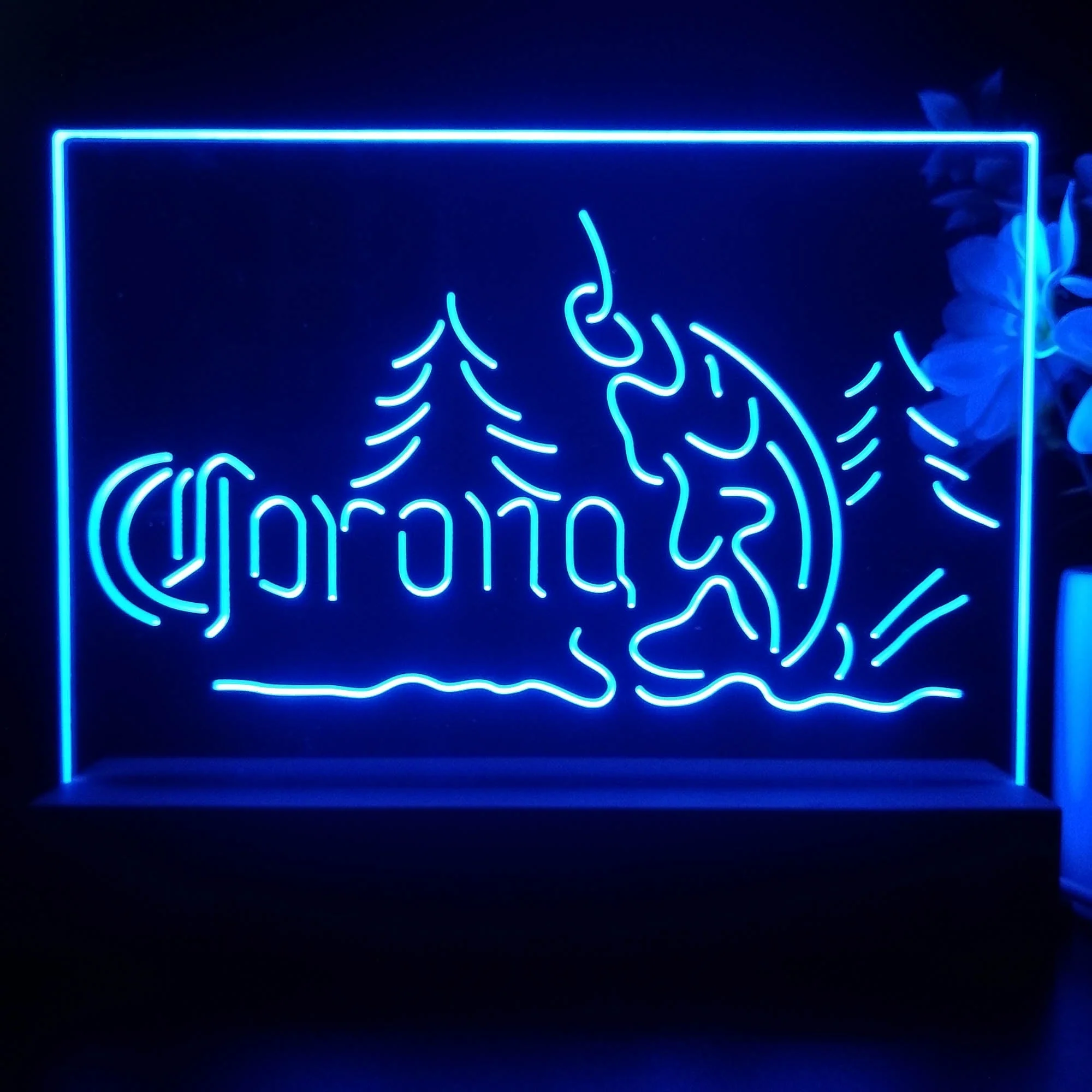 Corona Fishing Cabin House Neon Sign Pub Bar Lamp - Image 2