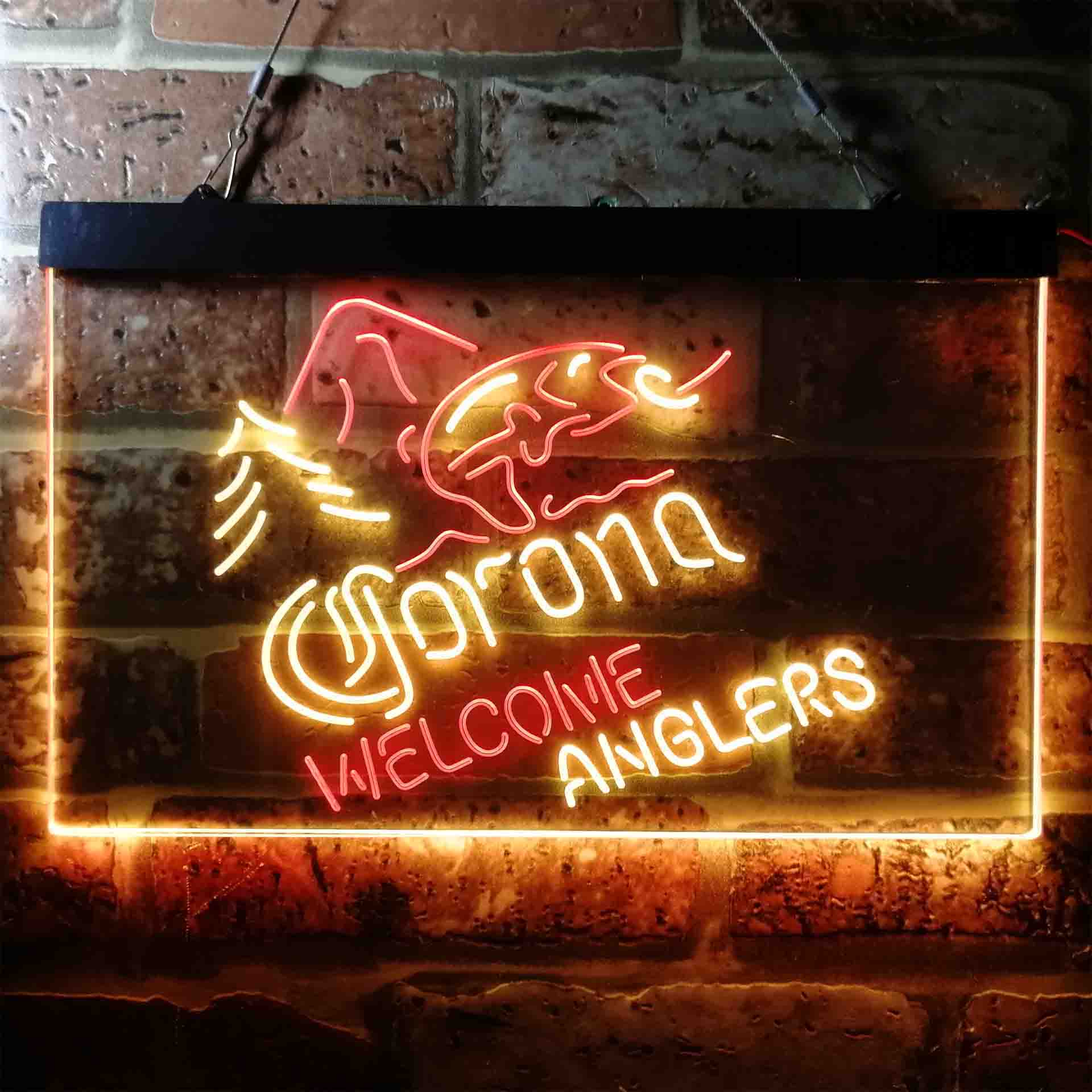 Corona Fishing Welcome Anglers Home Bar Neon Light LED Sign - Image 6