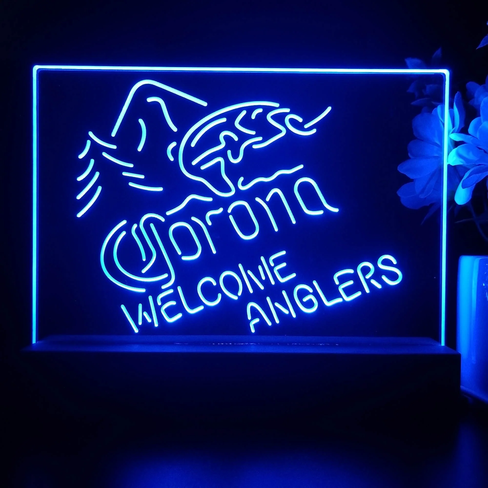 Corona Fishing Welcome Anglers Neon Sign Pub Bar Lamp - Image 2