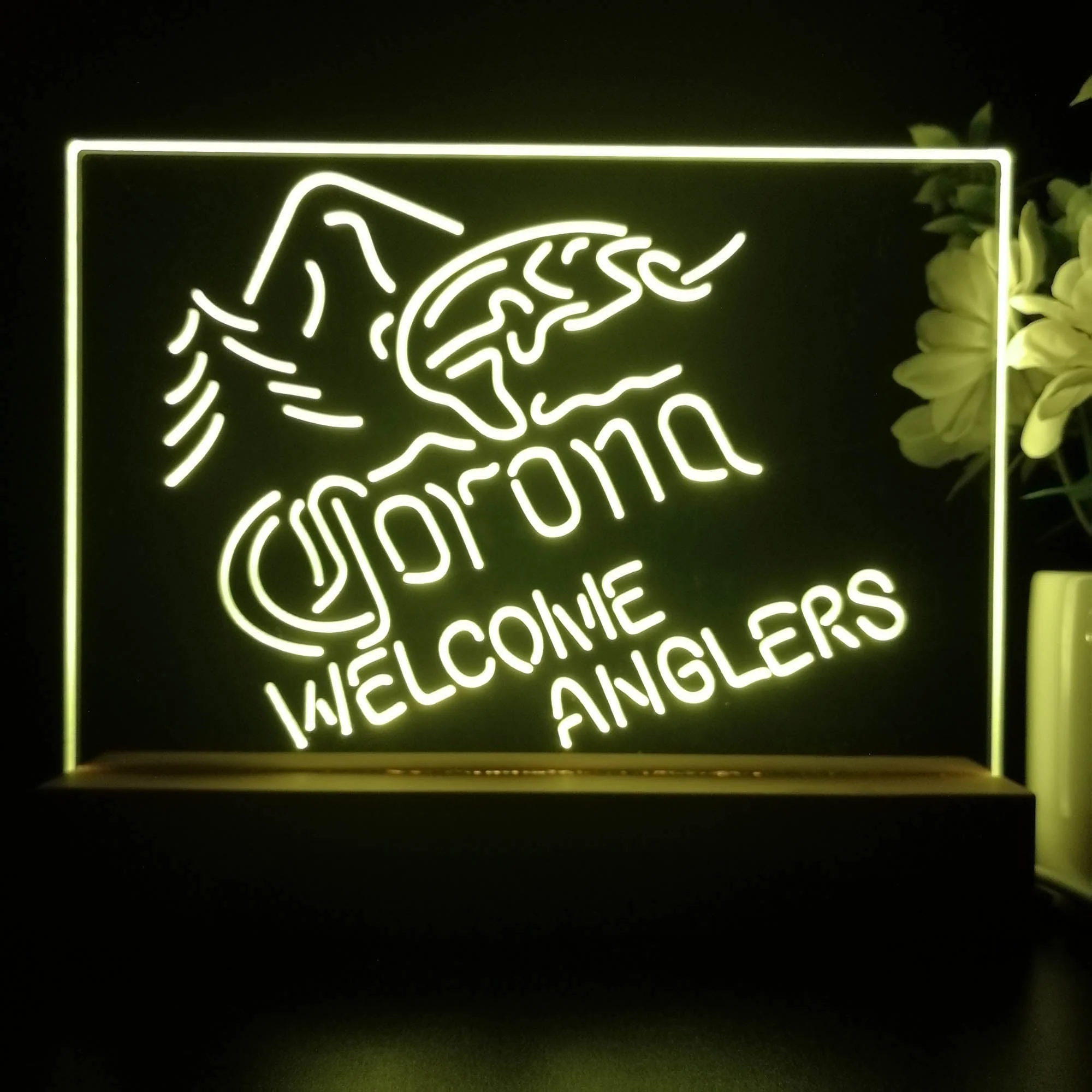 Corona Fishing Welcome Anglers Neon Sign Pub Bar Lamp - Image 3