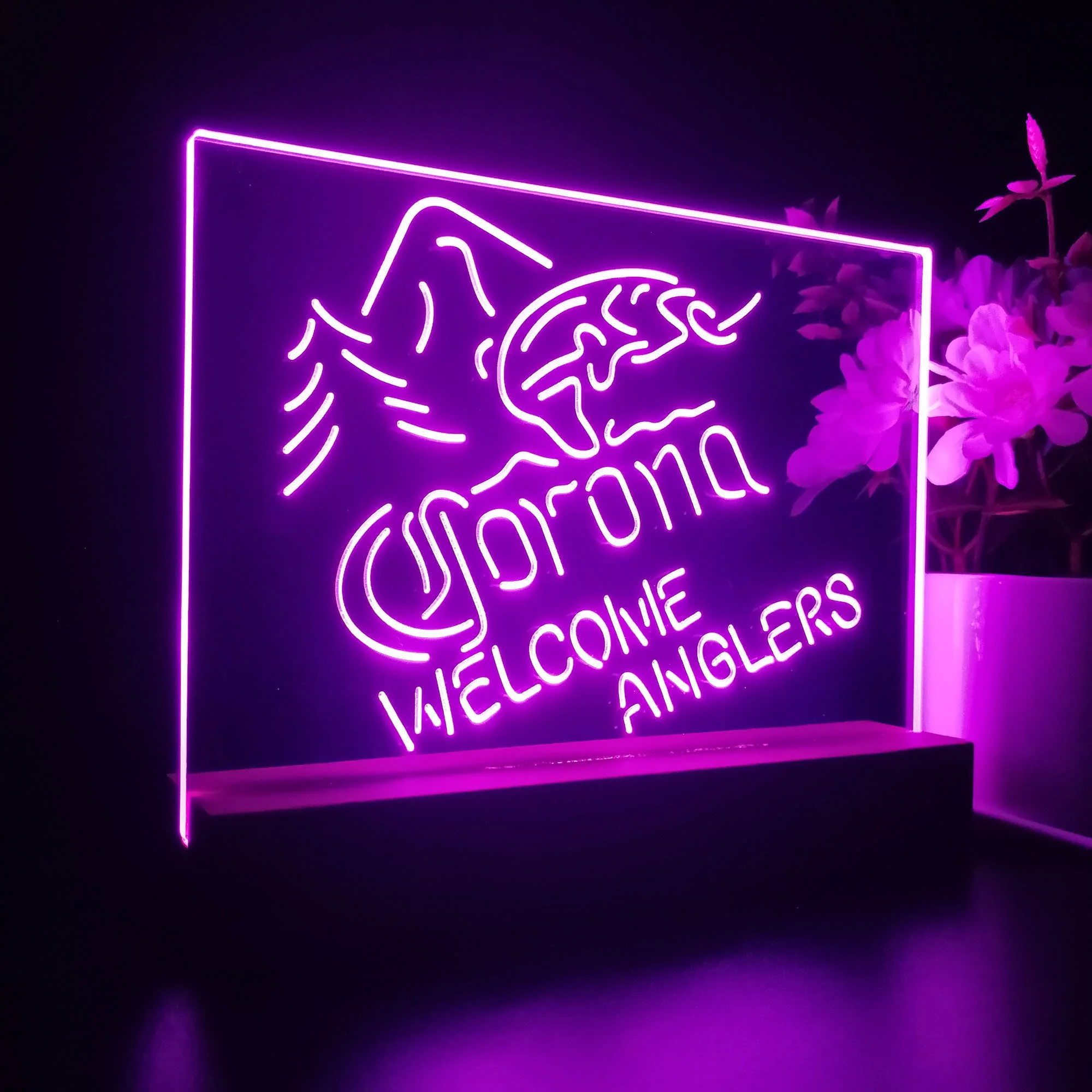 Corona Fishing Welcome Anglers Neon Sign Pub Bar Lamp - Image 5