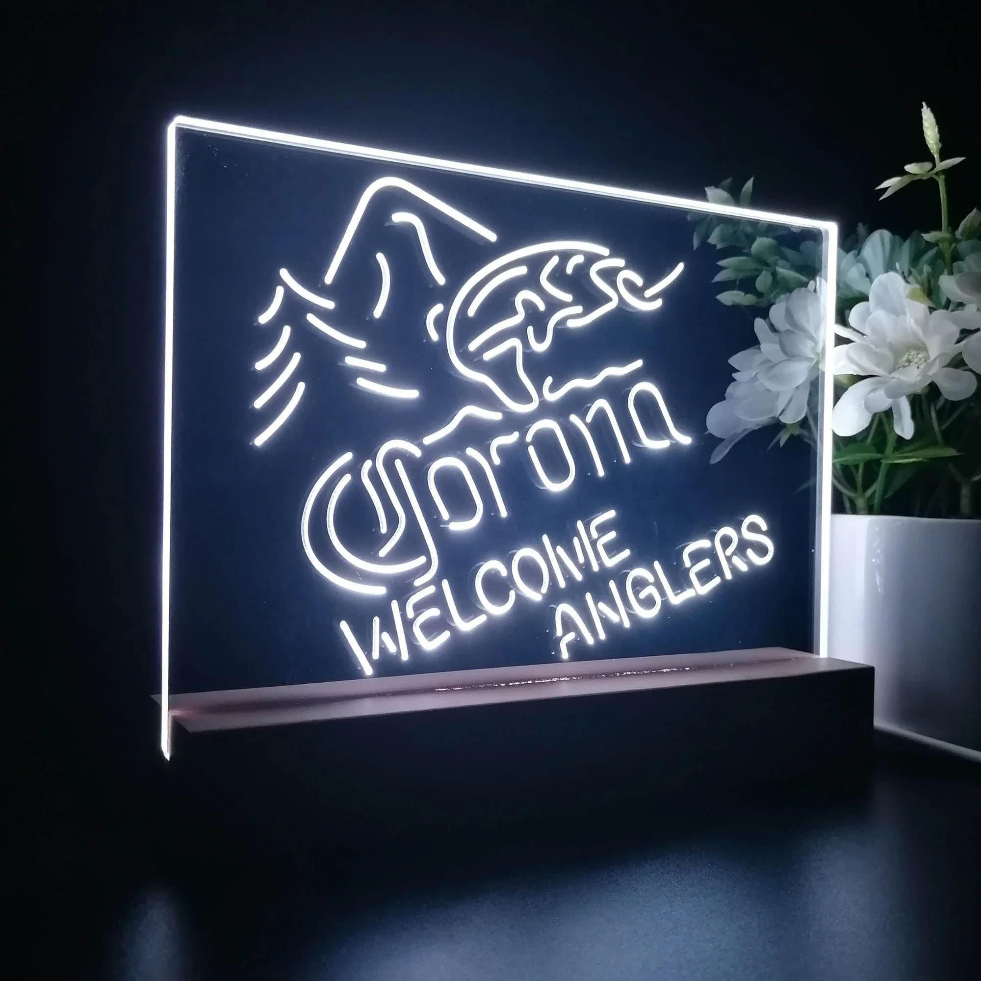 Corona Fishing Welcome Anglers Neon Sign Pub Bar Lamp - Image 6