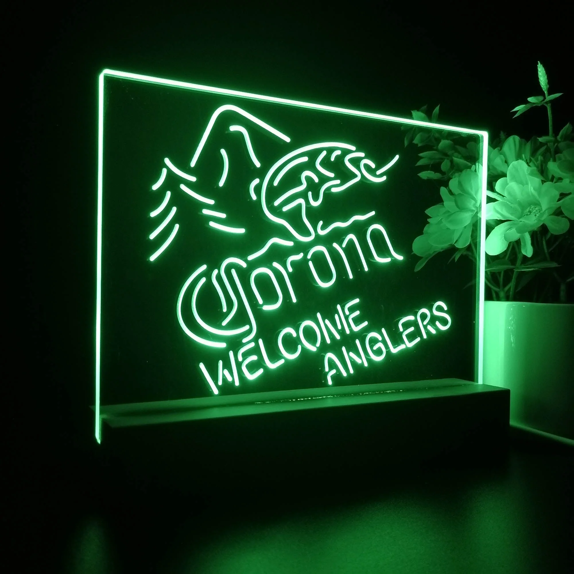 Corona Fishing Welcome Anglers Neon Sign Pub Bar Lamp - Image 7