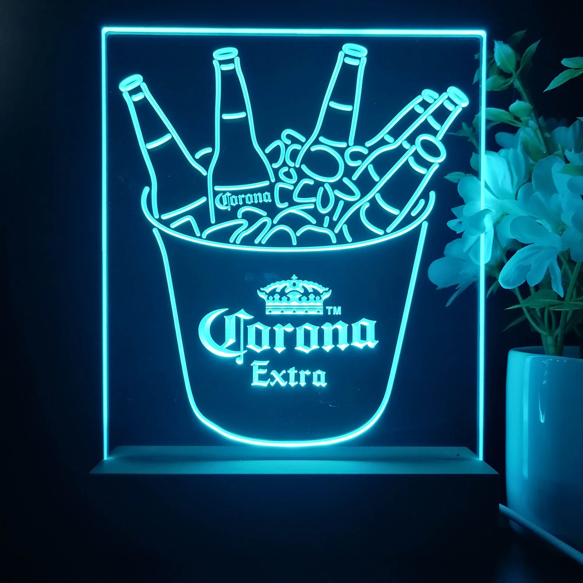 Corona Ice Bucket Beer Night Light Neon Pub Bar Lamp - Image 3