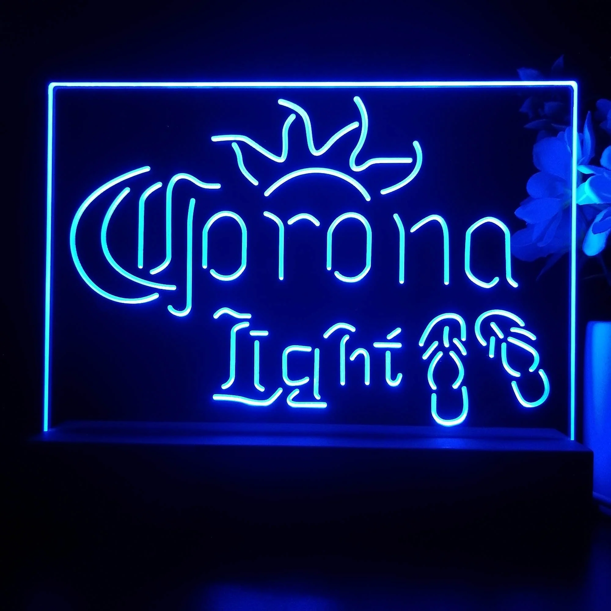 Corona Light Flip Flop Beach Neon Sign Pub Bar Lamp - Image 4