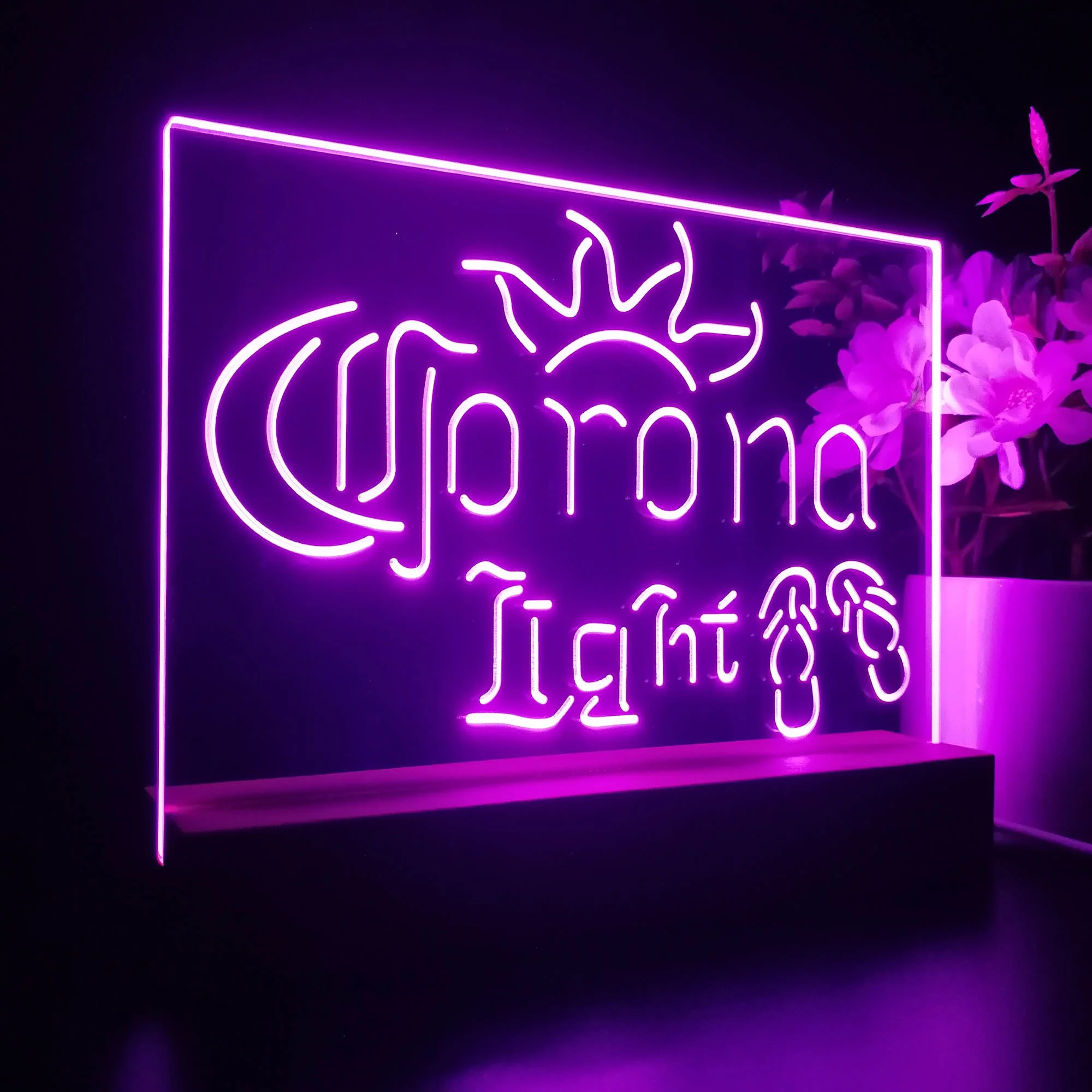 Corona Light Flip Flop Beach Neon Sign Pub Bar Lamp - Image 5