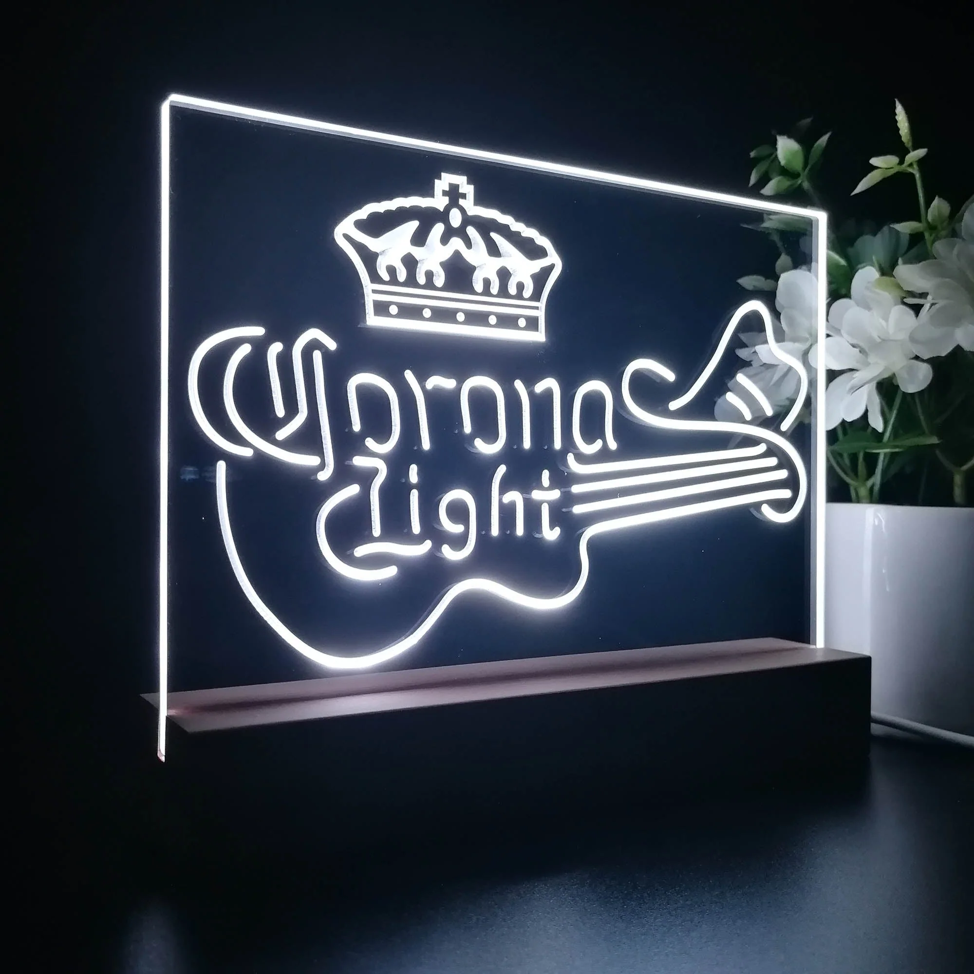 Corona Light Guitar Cowboy Hat Neon Sign Pub Bar Lamp - Image 6