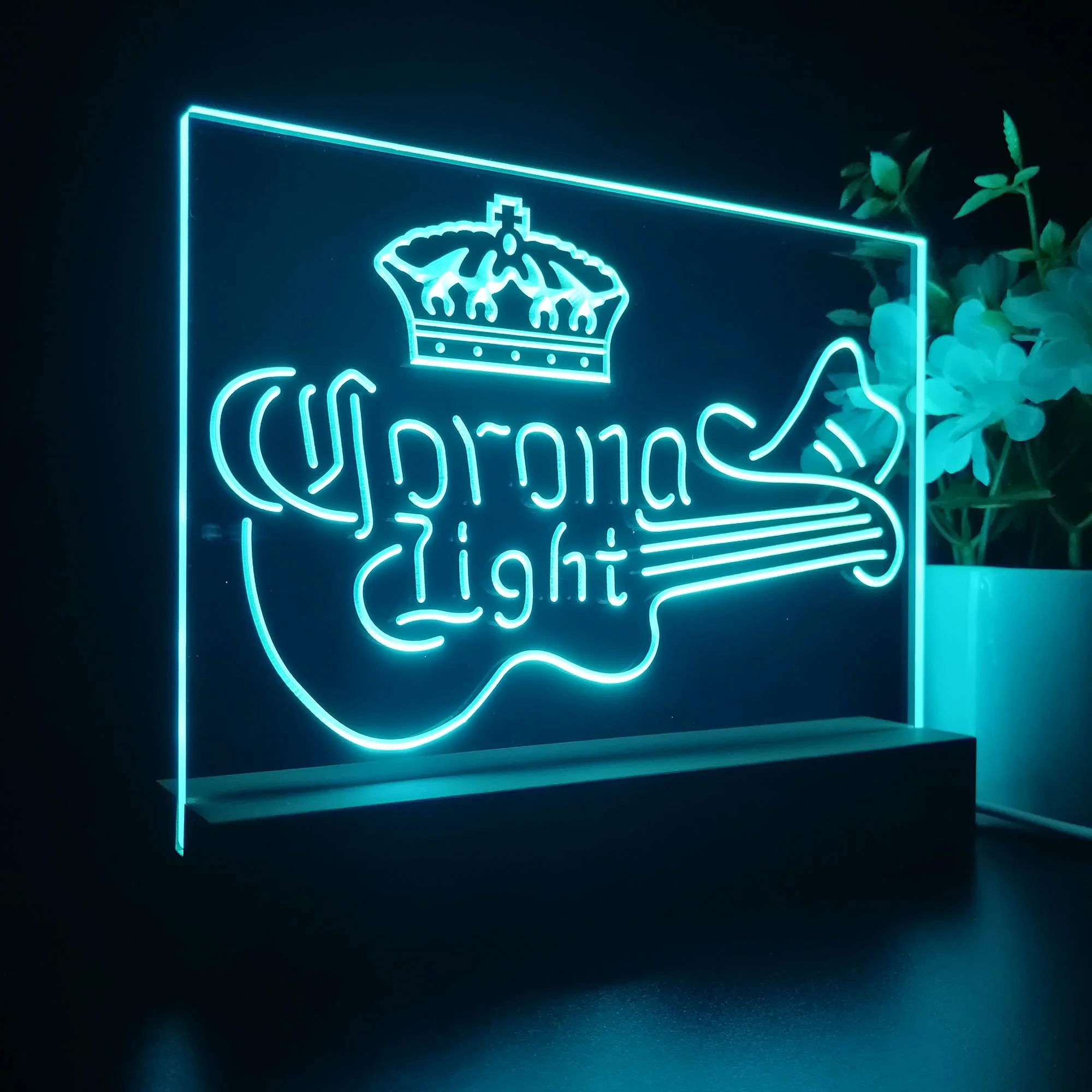 Corona Light Guitar Cowboy Hat Neon Sign Pub Bar Lamp - Image 7