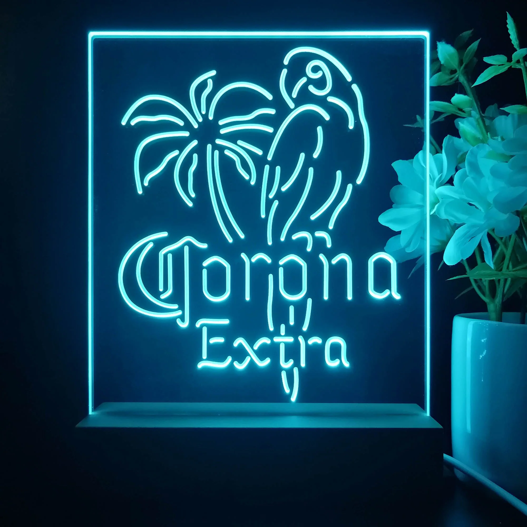 Corona Parrot Night Light Neon Pub Bar Lamp - Image 2