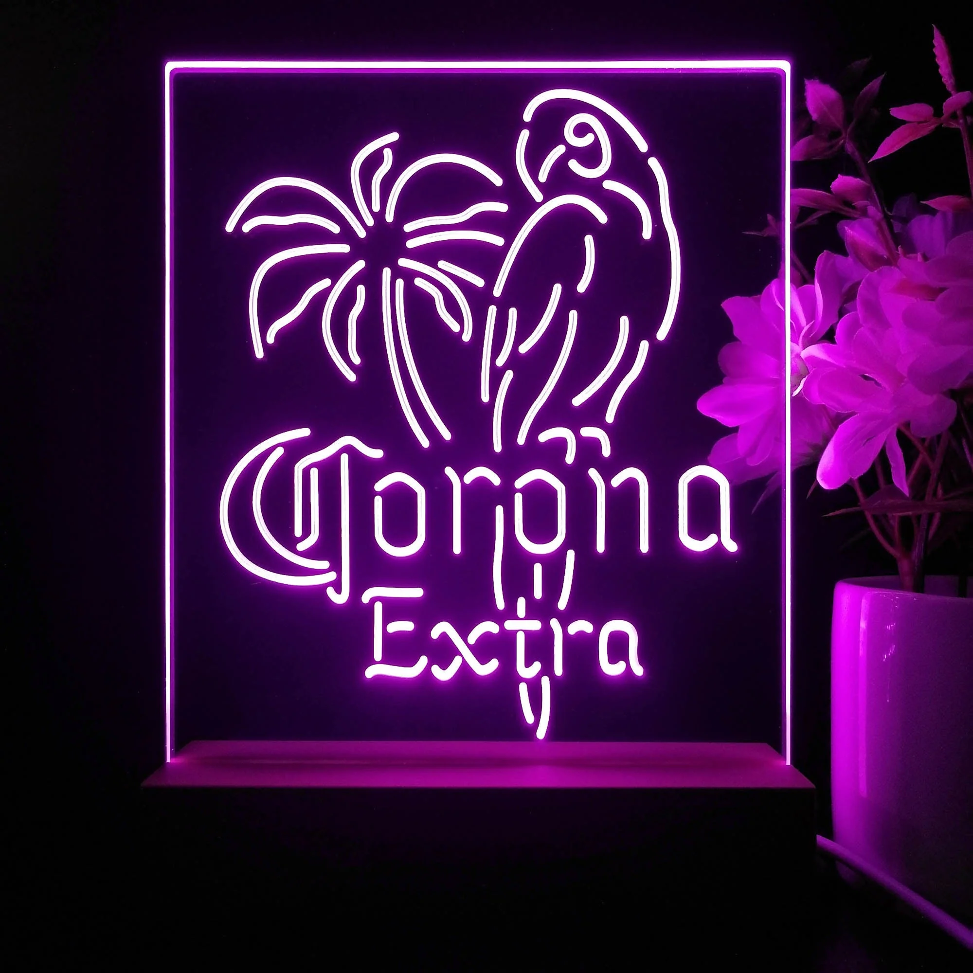 Corona Parrot Night Light Neon Pub Bar Lamp - Image 3