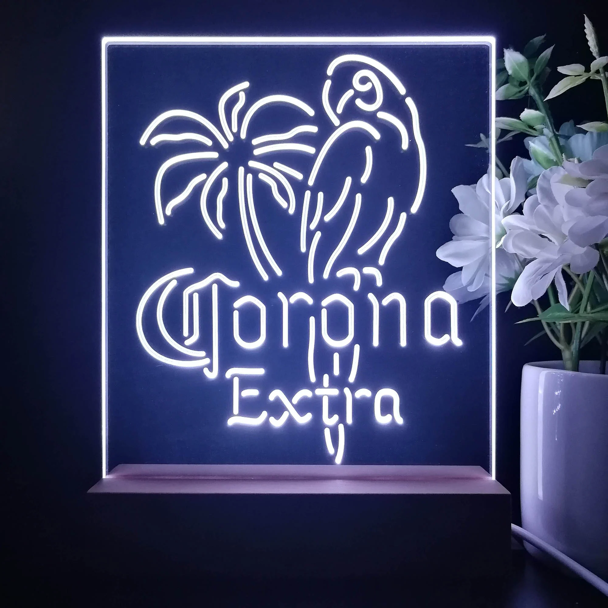 Corona Parrot Night Light Neon Pub Bar Lamp - Image 4