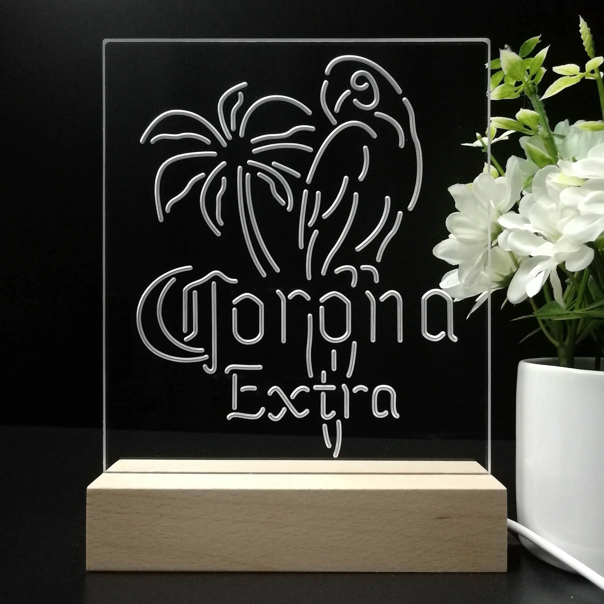 Corona Parrot Night Light Neon Pub Bar Lamp - Image 8