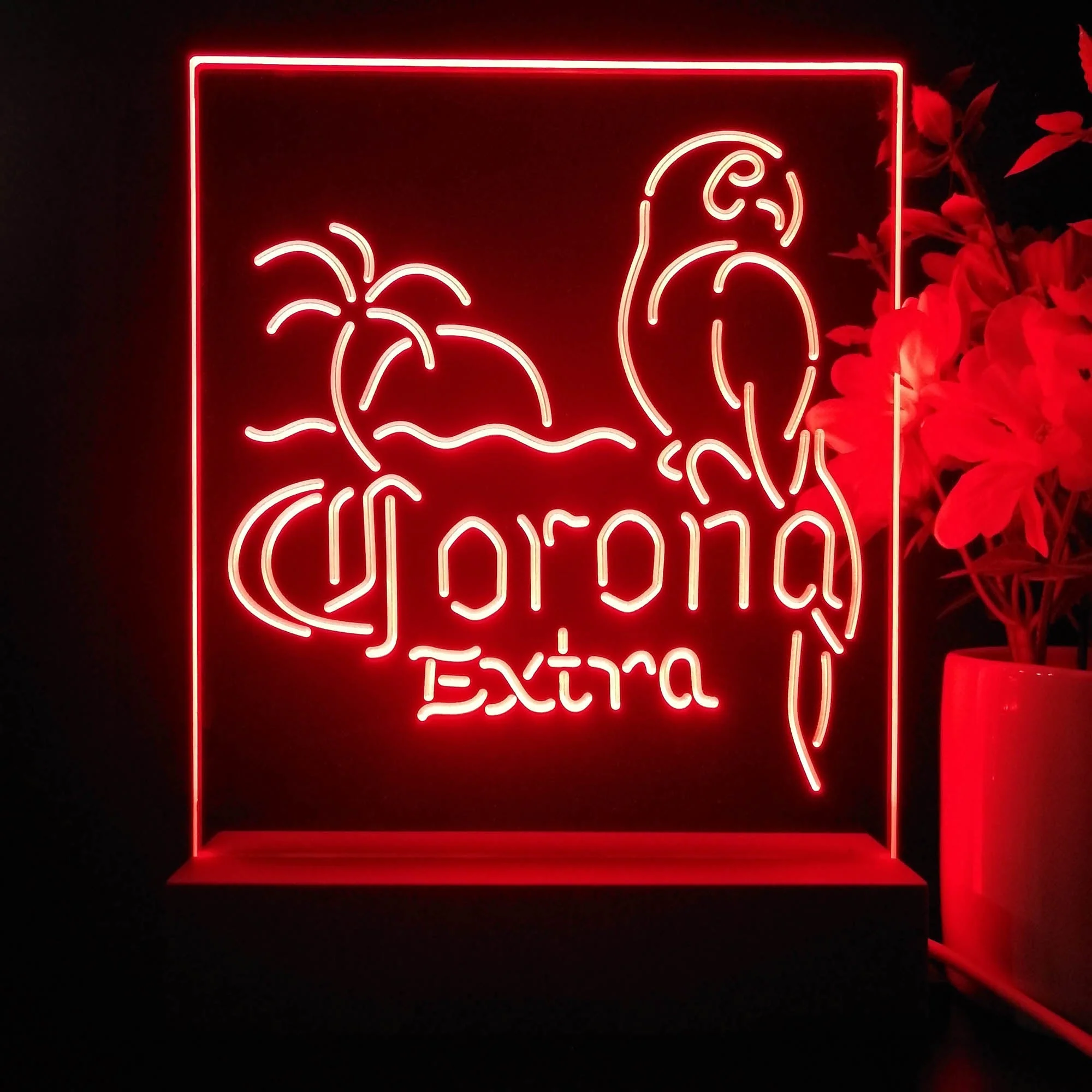 Corona Extra Parrot Night Light Neon Pub Bar Lamp