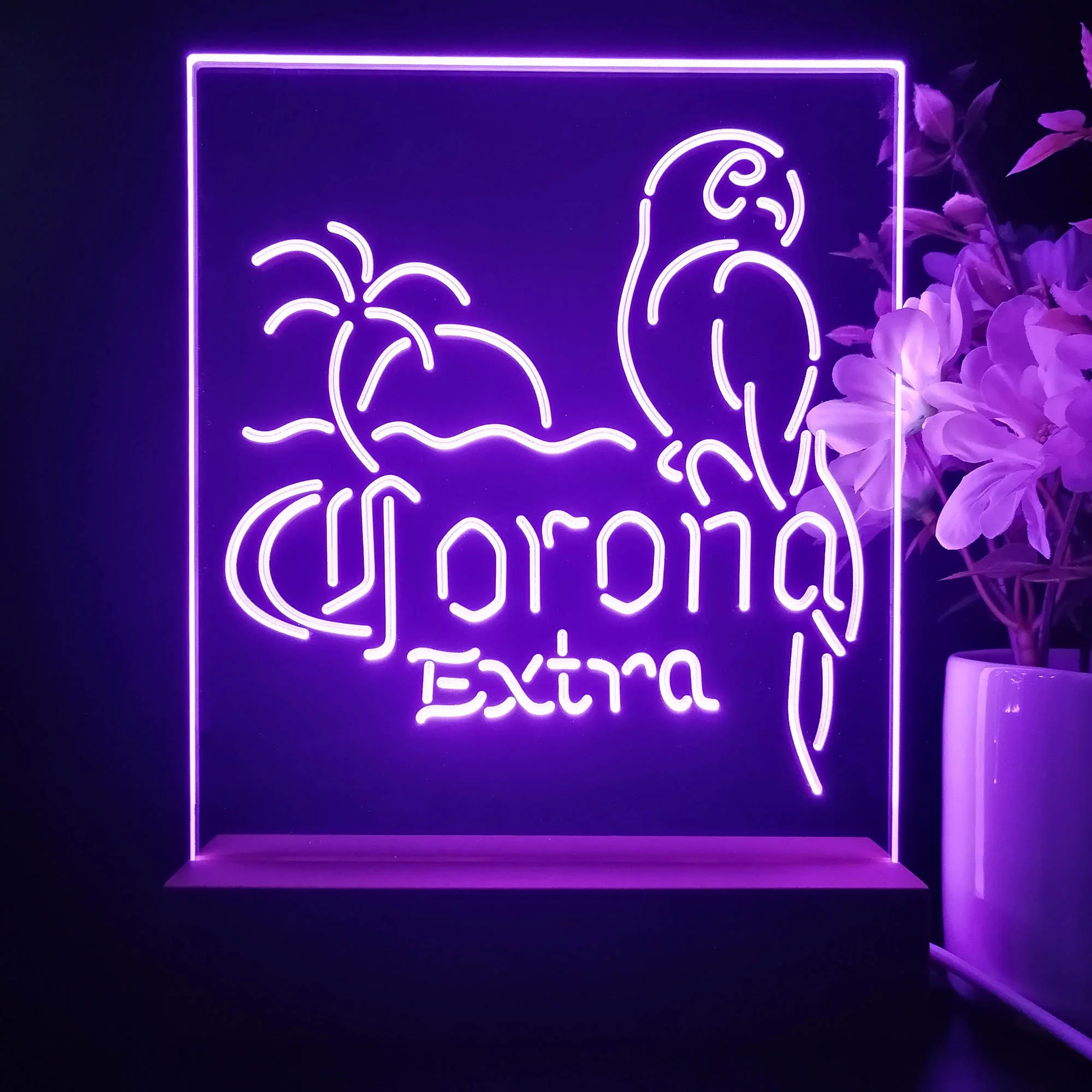 Corona Extra Parrot Night Light Neon Pub Bar Lamp - Image 3