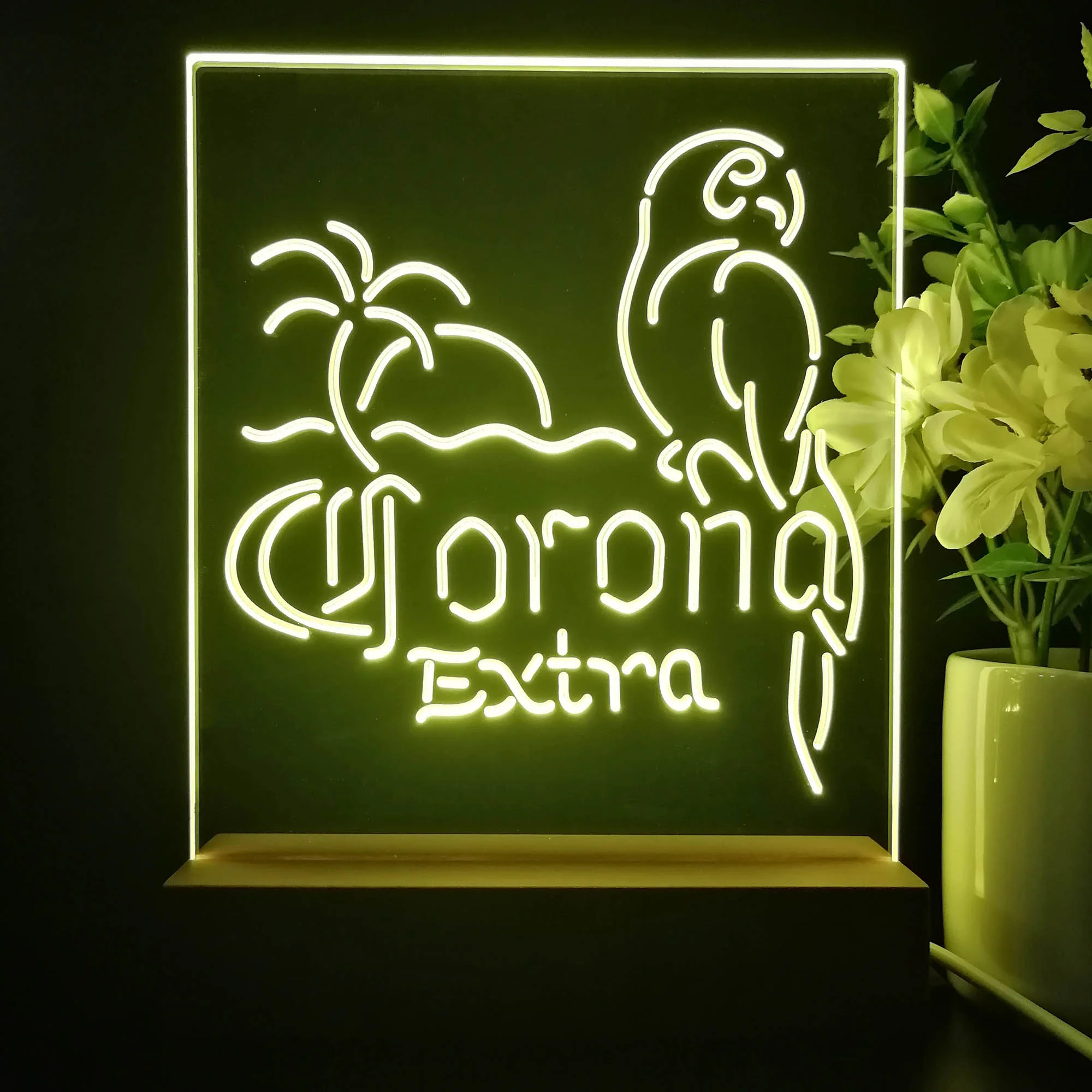 Corona Extra Parrot Night Light Neon Pub Bar Lamp - Image 4