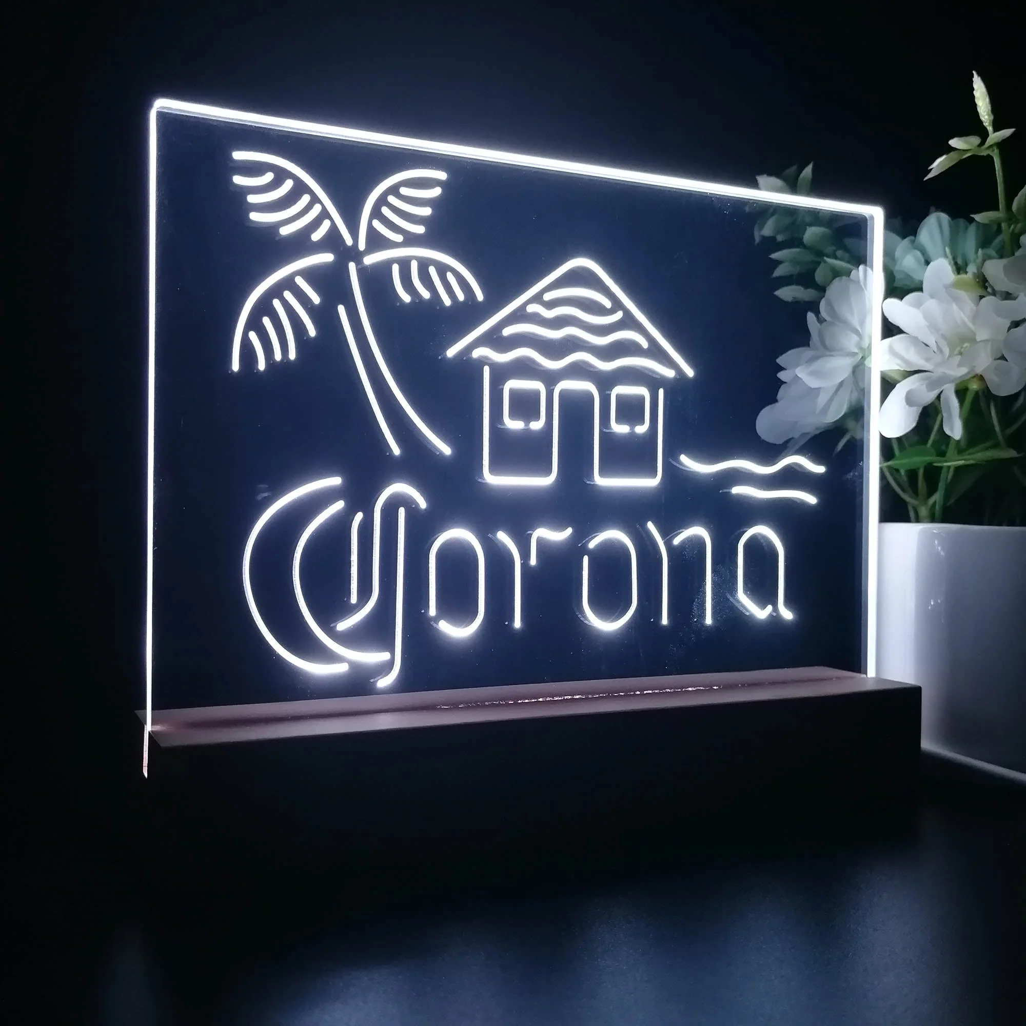 Coronas Cabin Island Palm Tree Neon Sign Pub Bar Lamp - Image 7