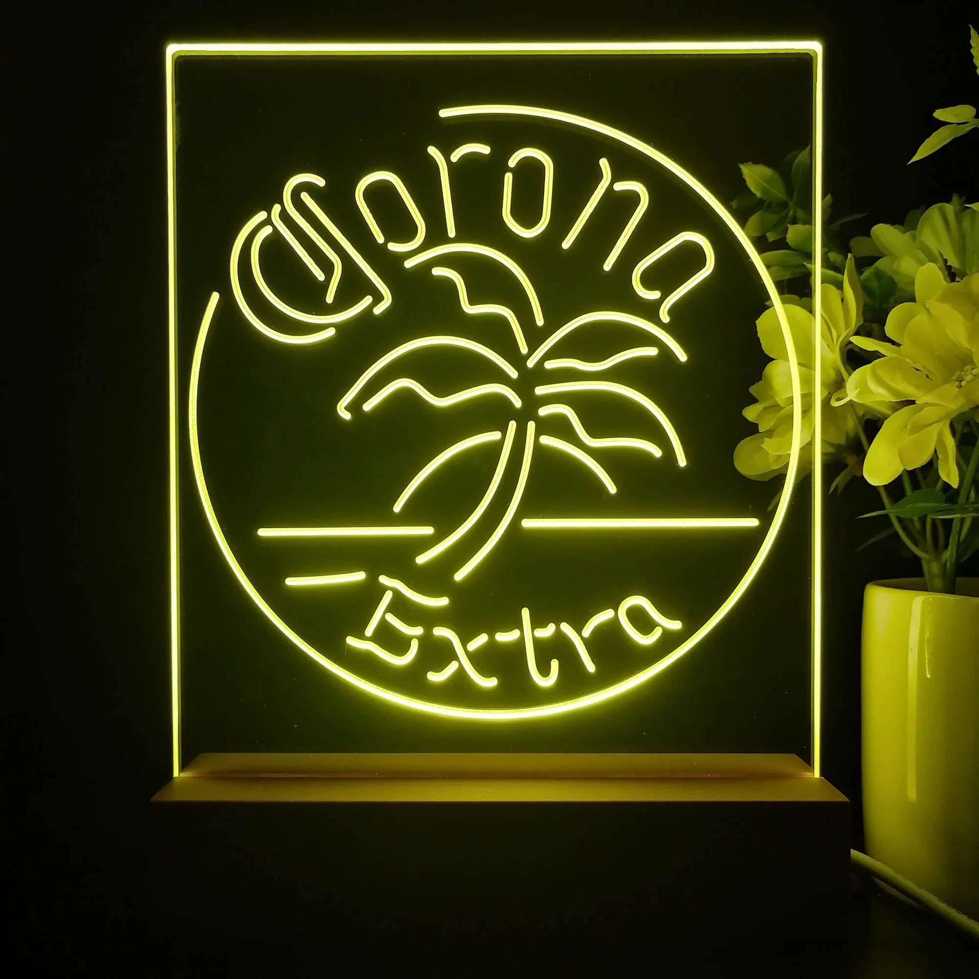 Coronas Palm Tree Island Circle 3D Illusion Night Light Desk Lamp - Image 3