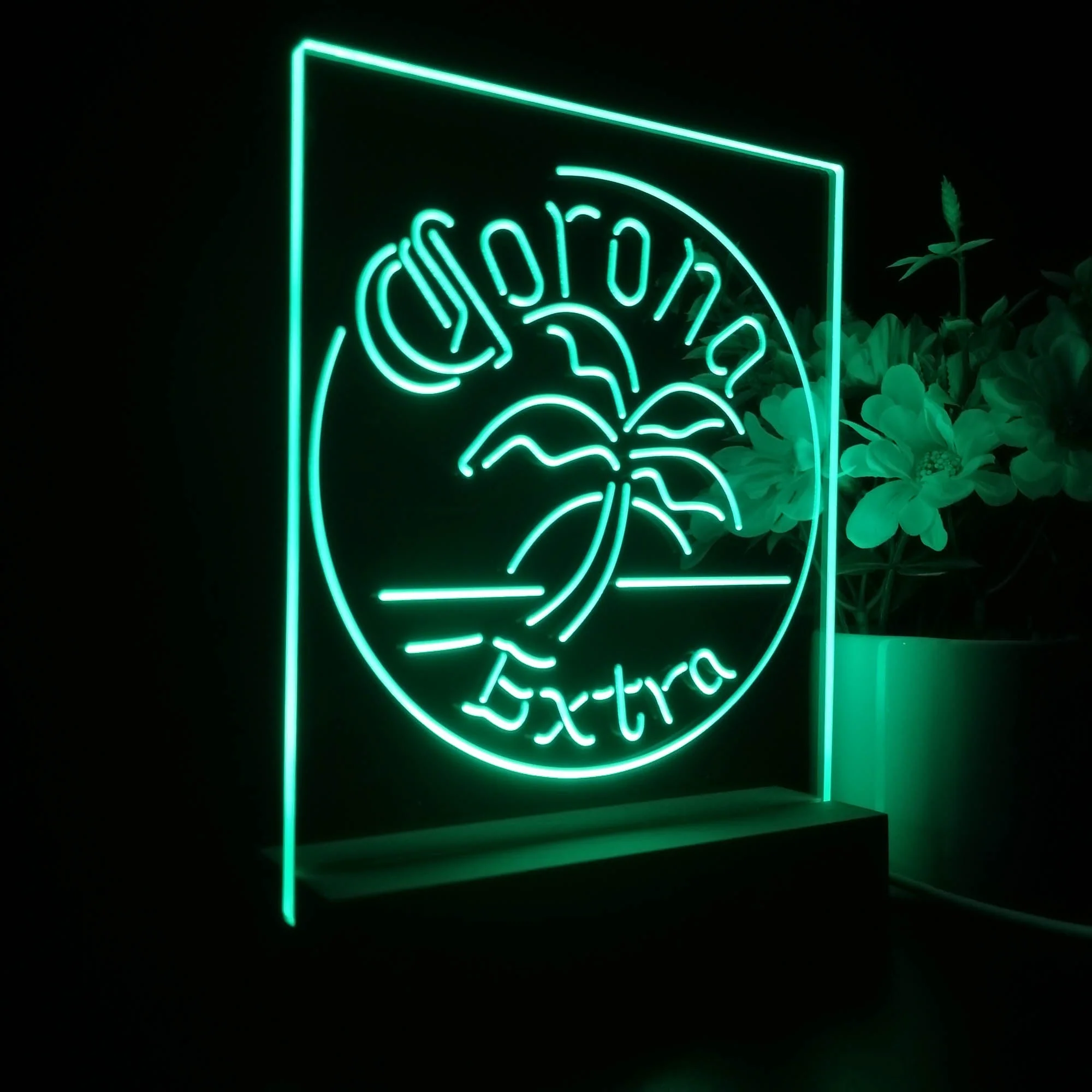 Coronas Palm Tree Island Circle 3D Illusion Night Light Desk Lamp - Image 7
