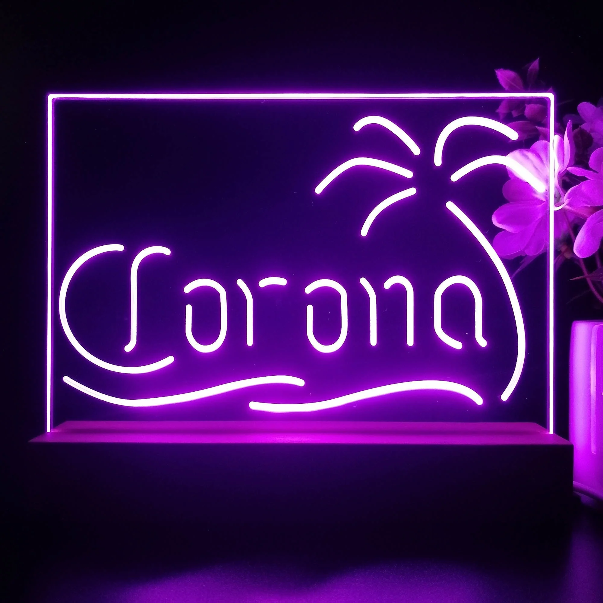 Coronas Palm Tree Island Neon Sign Pub Bar Lamp - Image 2