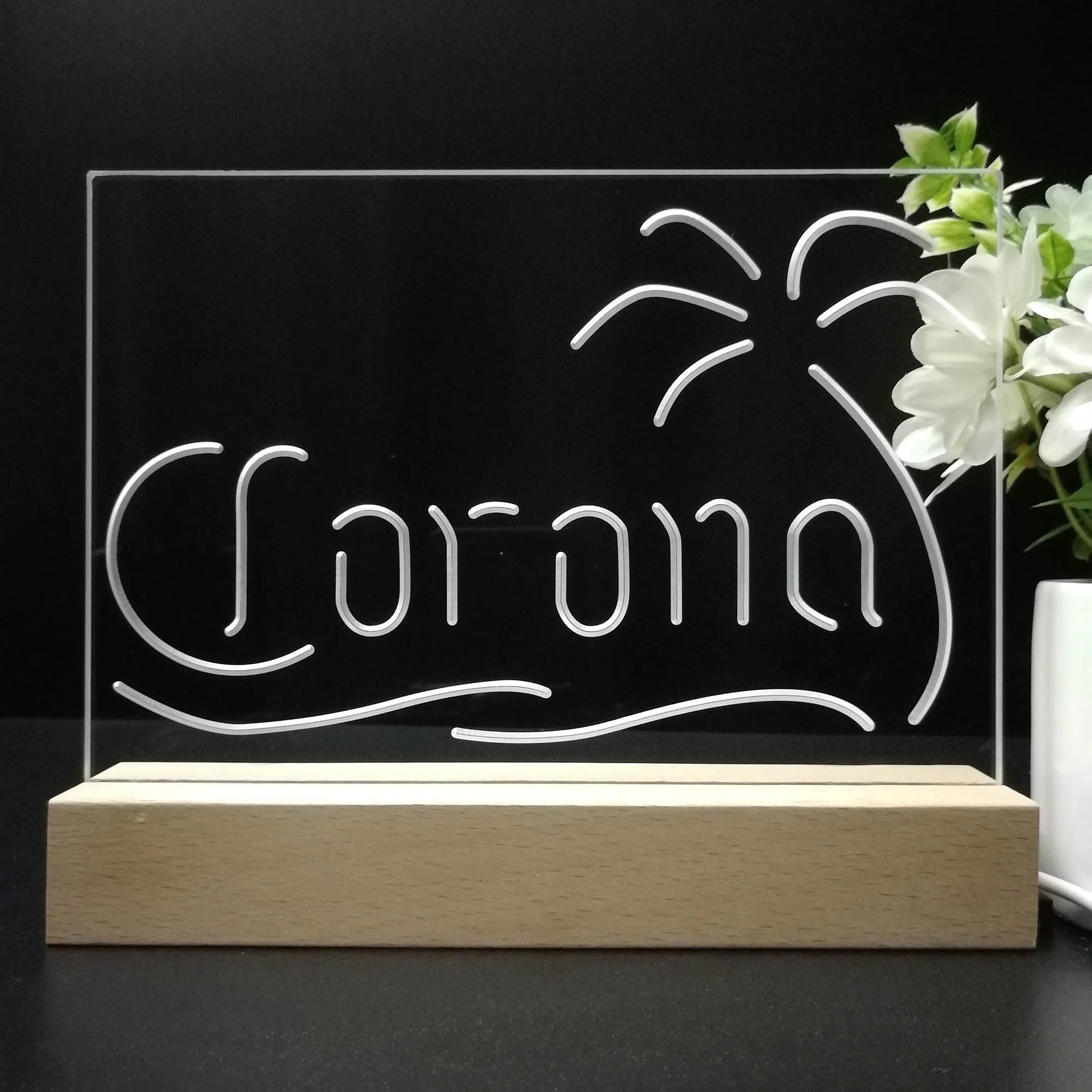 Coronas Palm Tree Island Neon Sign Pub Bar Lamp - Image 8