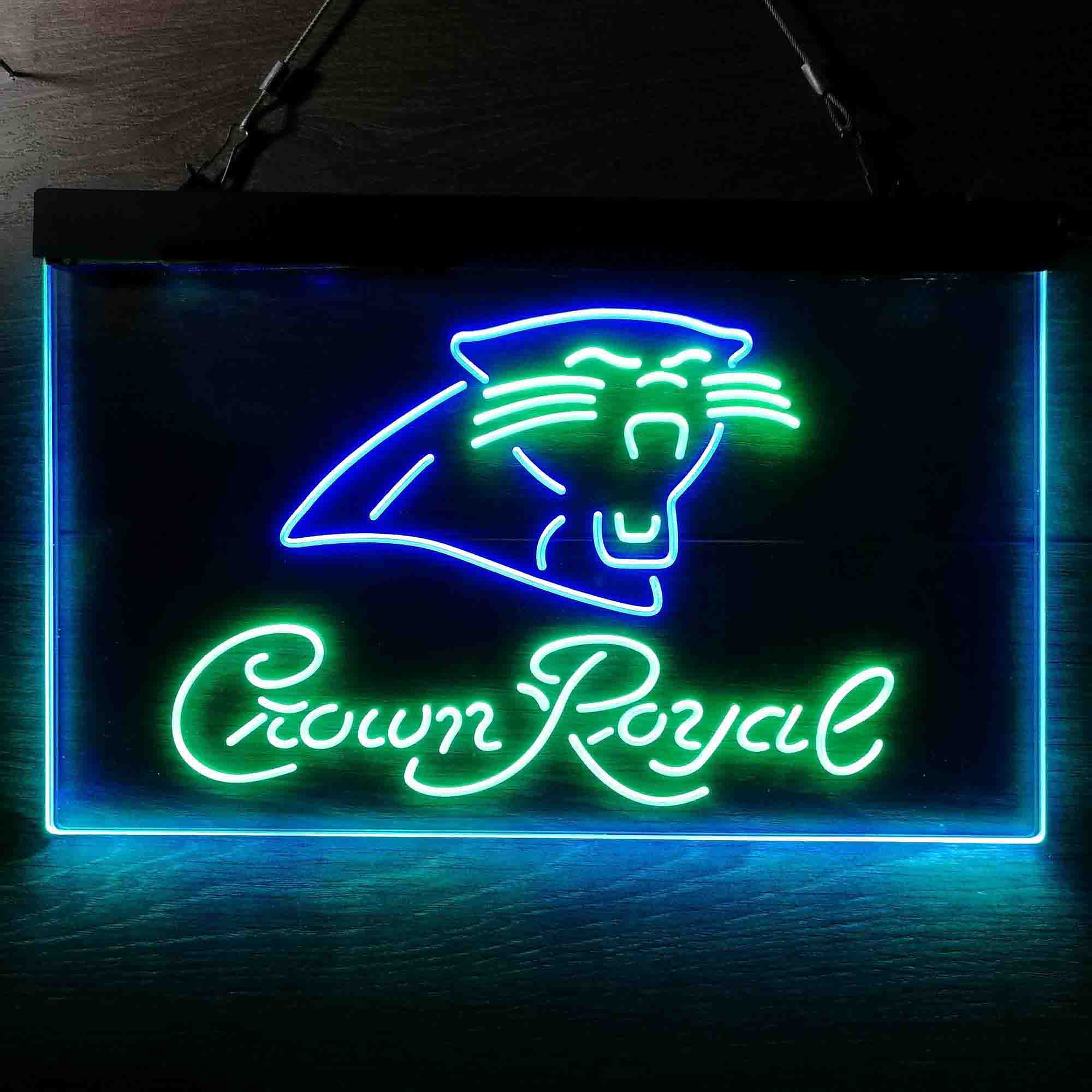 Carolina Panthers Crown Royal Bar Neon-Like LED Sign