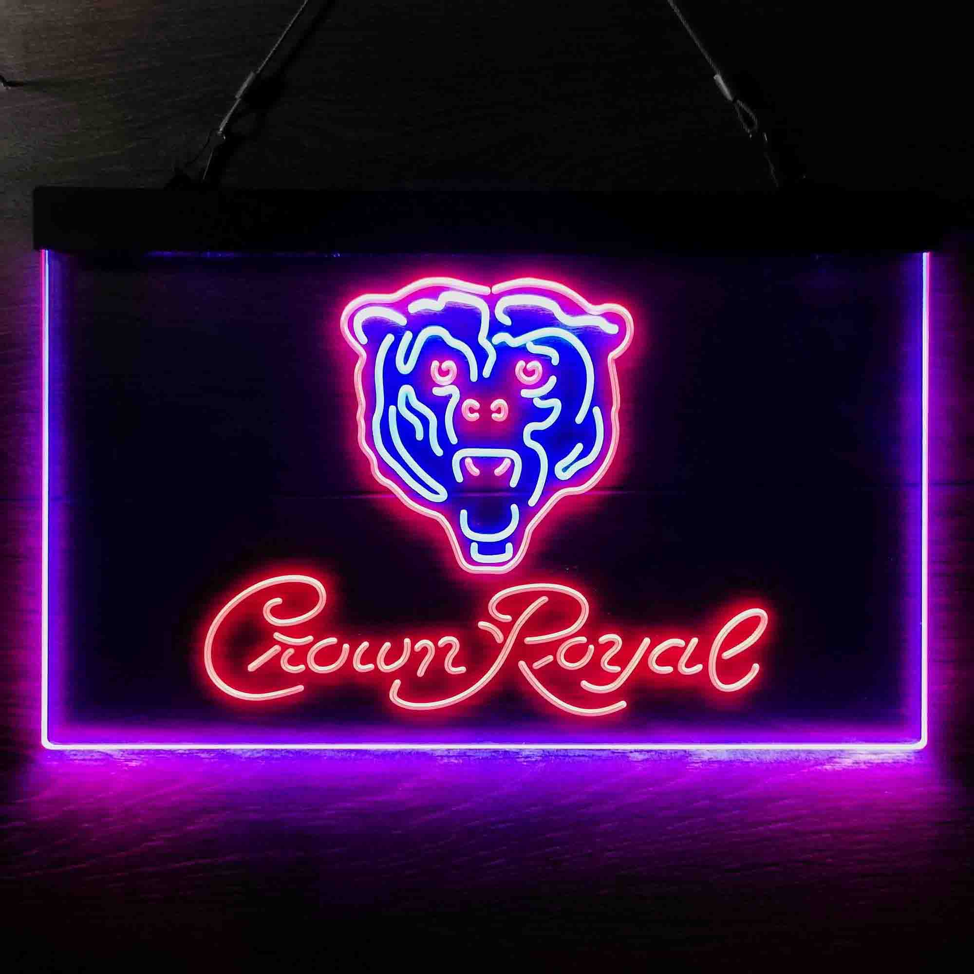 Chicago Bears Crown Royal Bar Neon-Like LED Sign