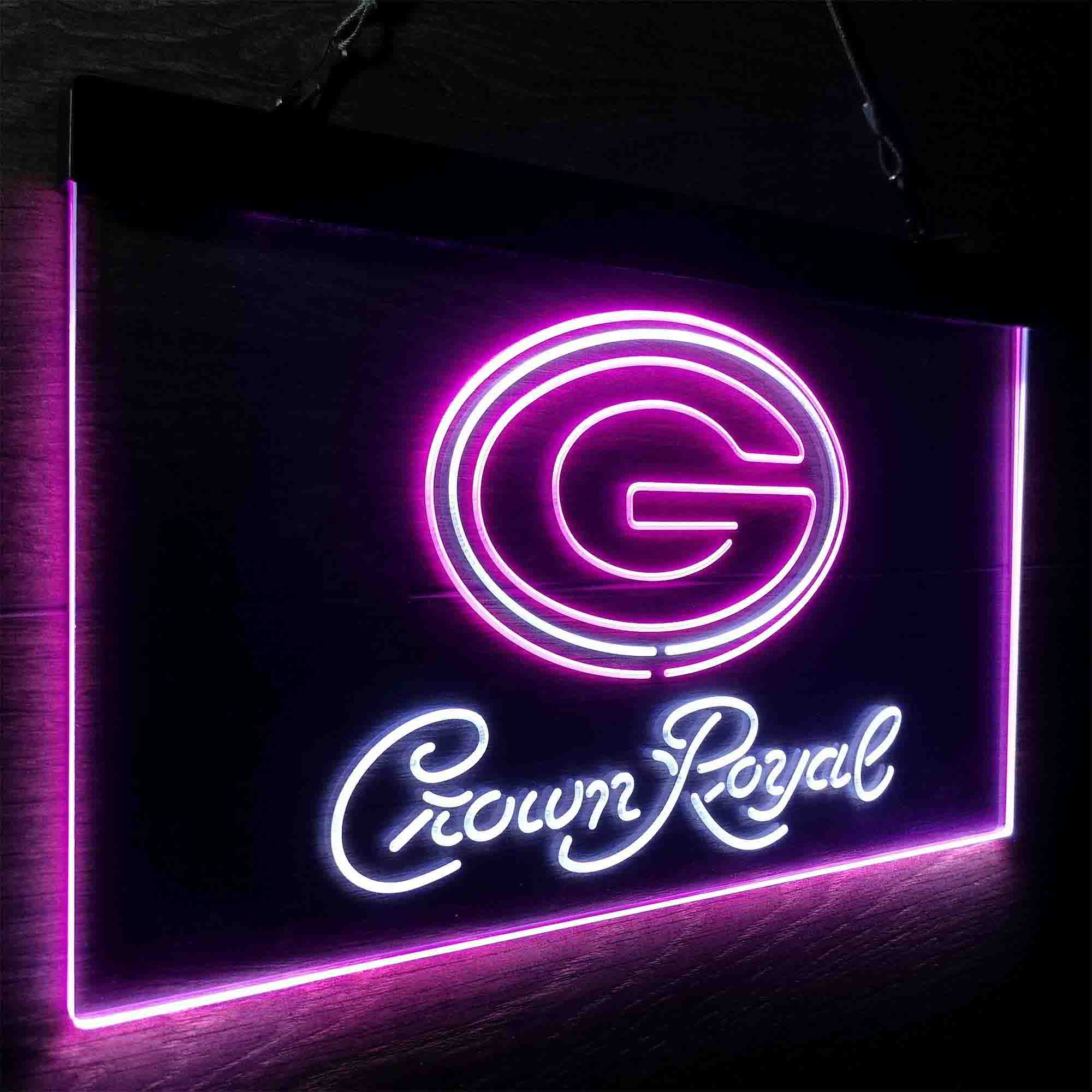 Green Bay Packers Crown Royal Bar Neon-Like LED Sign - Image 20