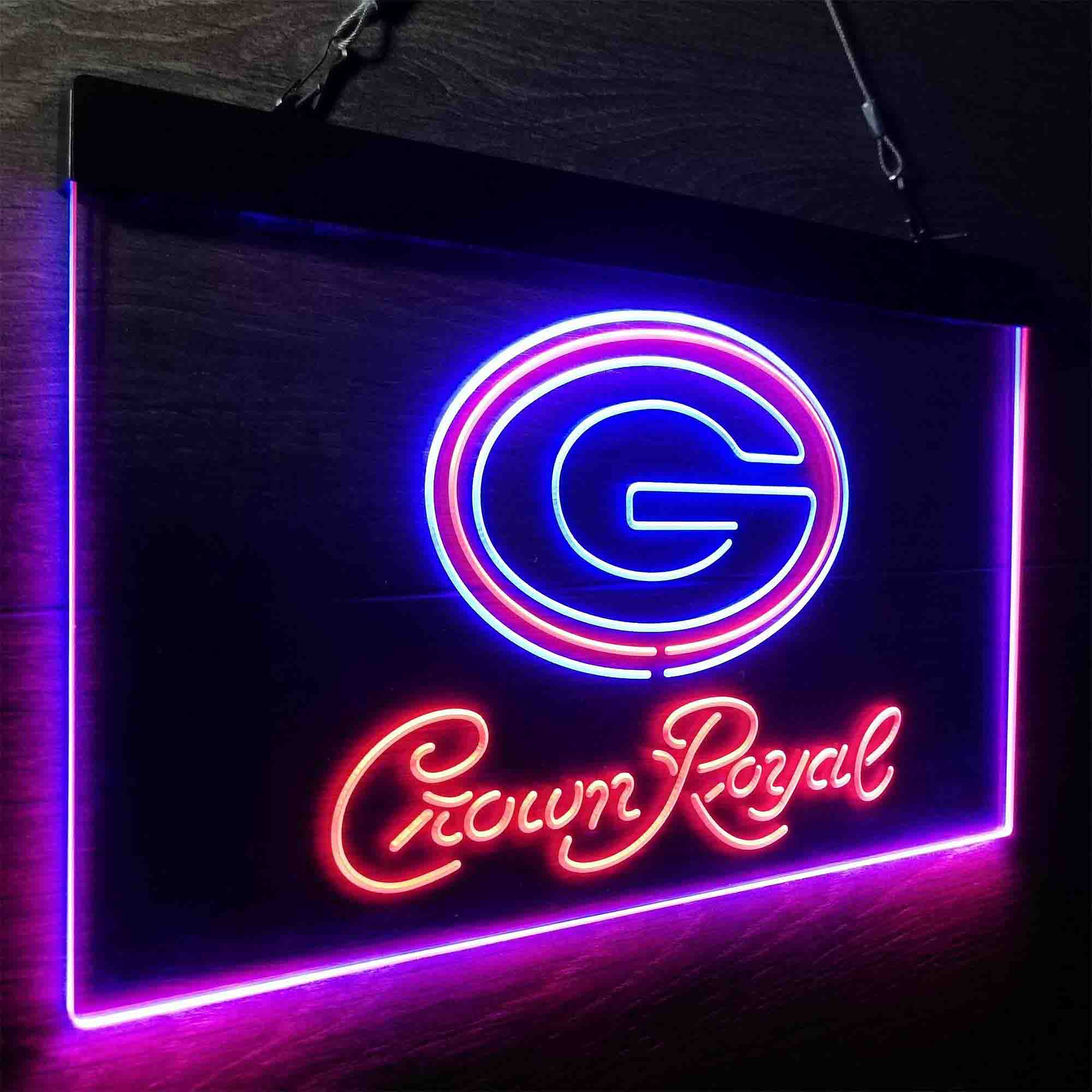 Green Bay Packers Crown Royal Bar Neon-Like LED Sign - Image 24