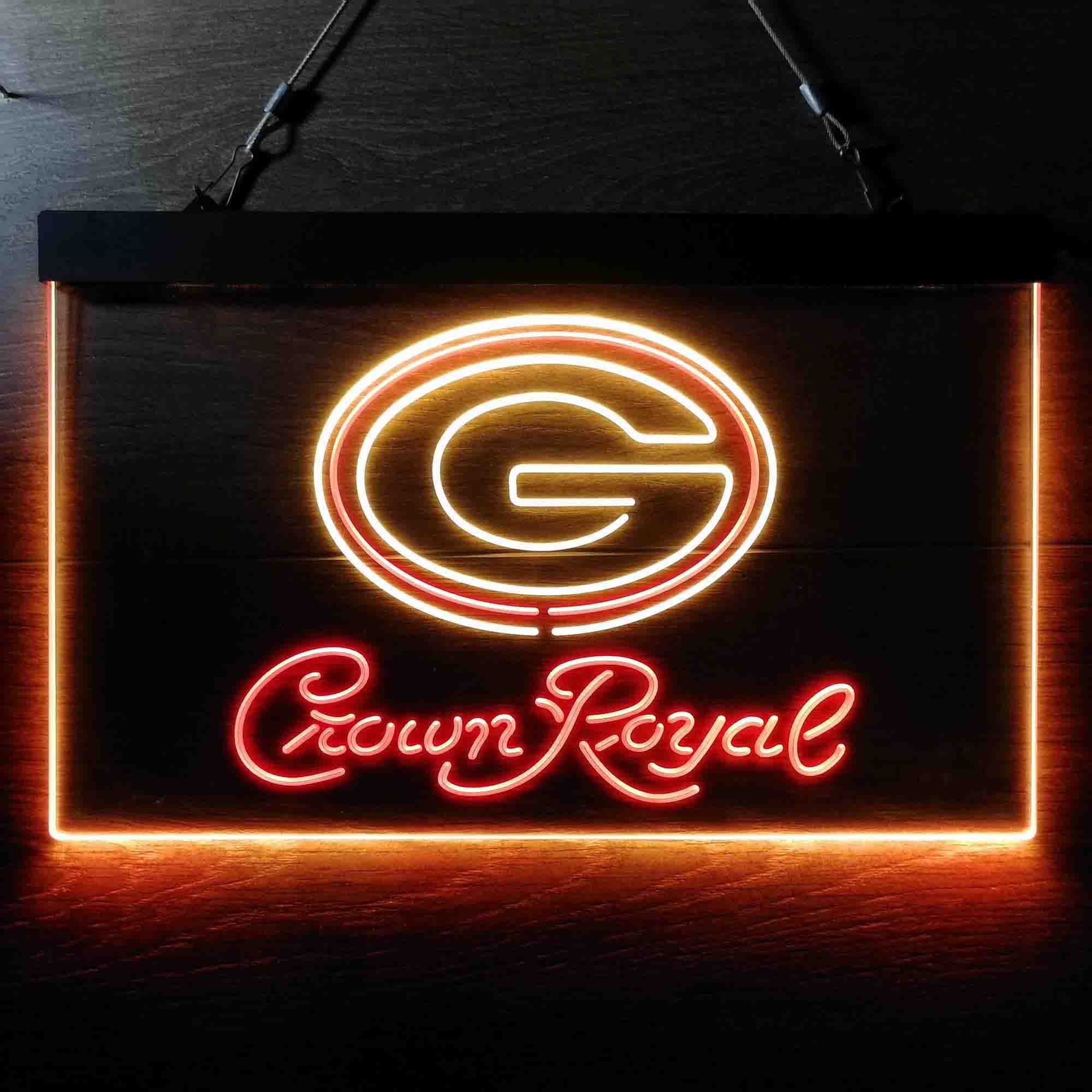 Green Bay Packers Crown Royal Bar Neon-Like LED Sign - Image 3