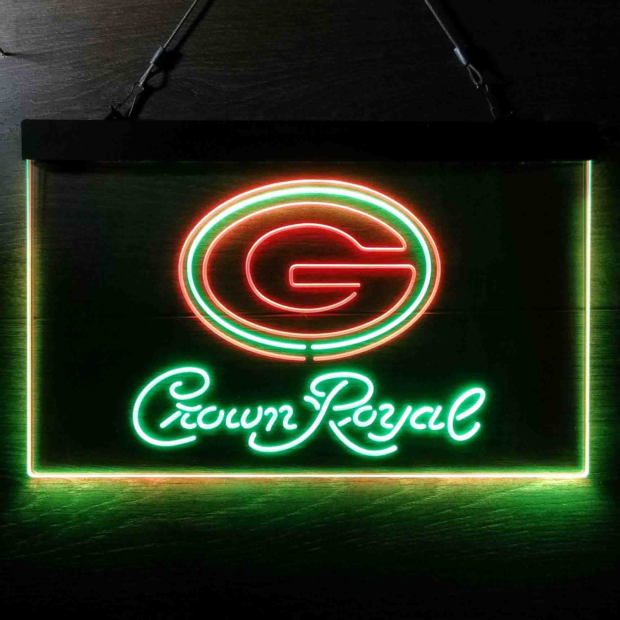 Green Bay Packers Crown Royal Bar Neon-Like LED Sign - Image 5