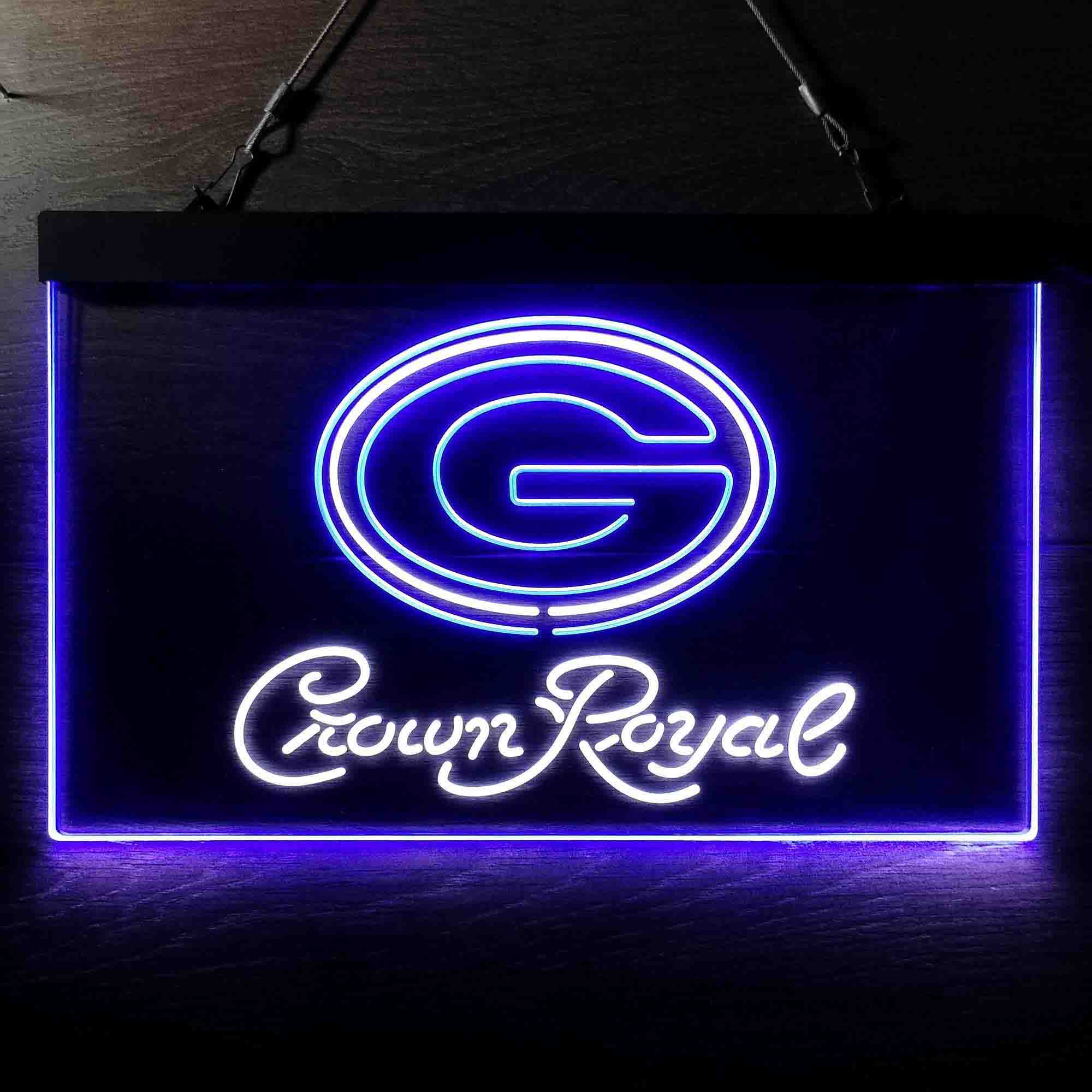 Green Bay Packers Crown Royal Bar Neon-Like LED Sign - Image 6