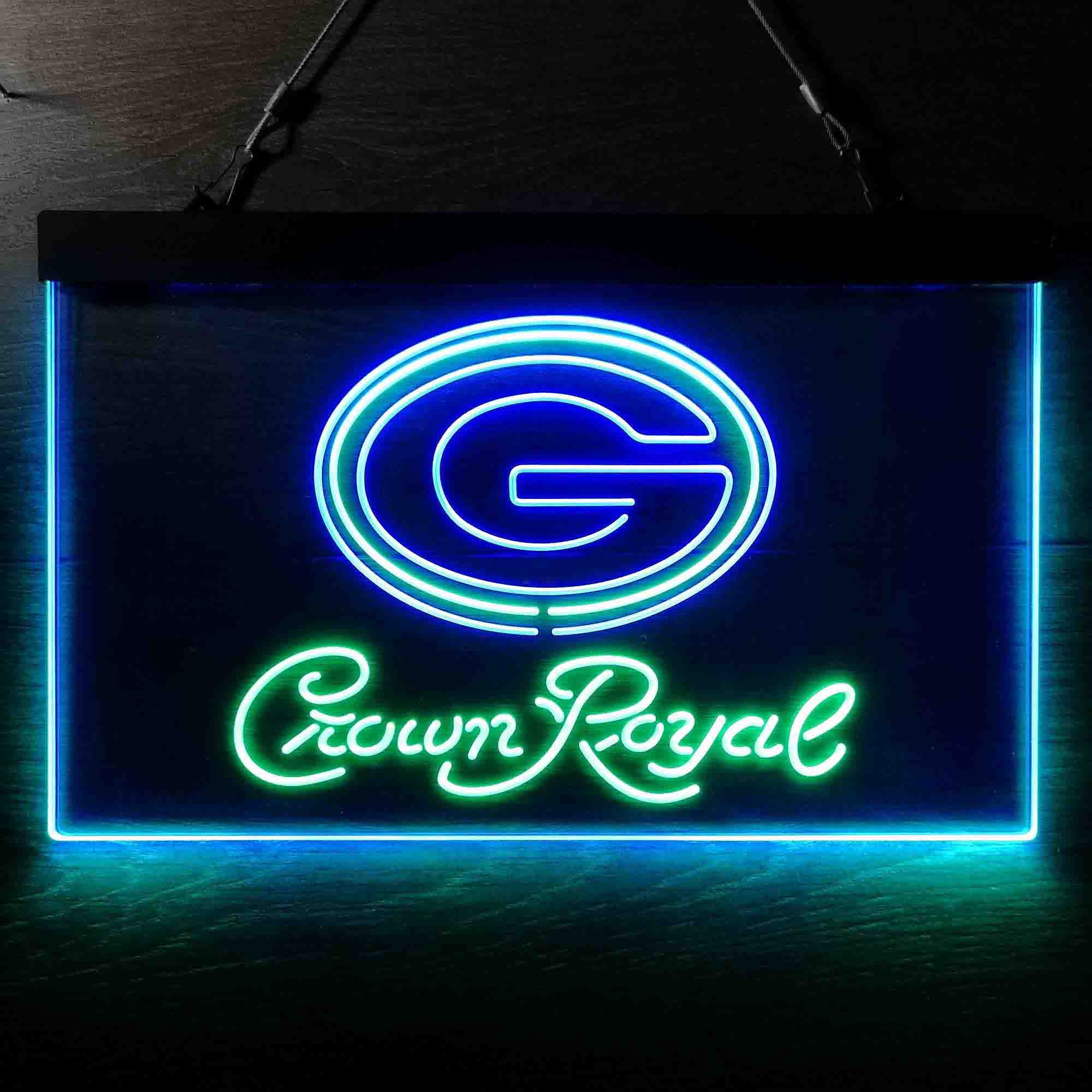 Green Bay Packers Crown Royal Bar Neon-Like LED Sign - Image 9