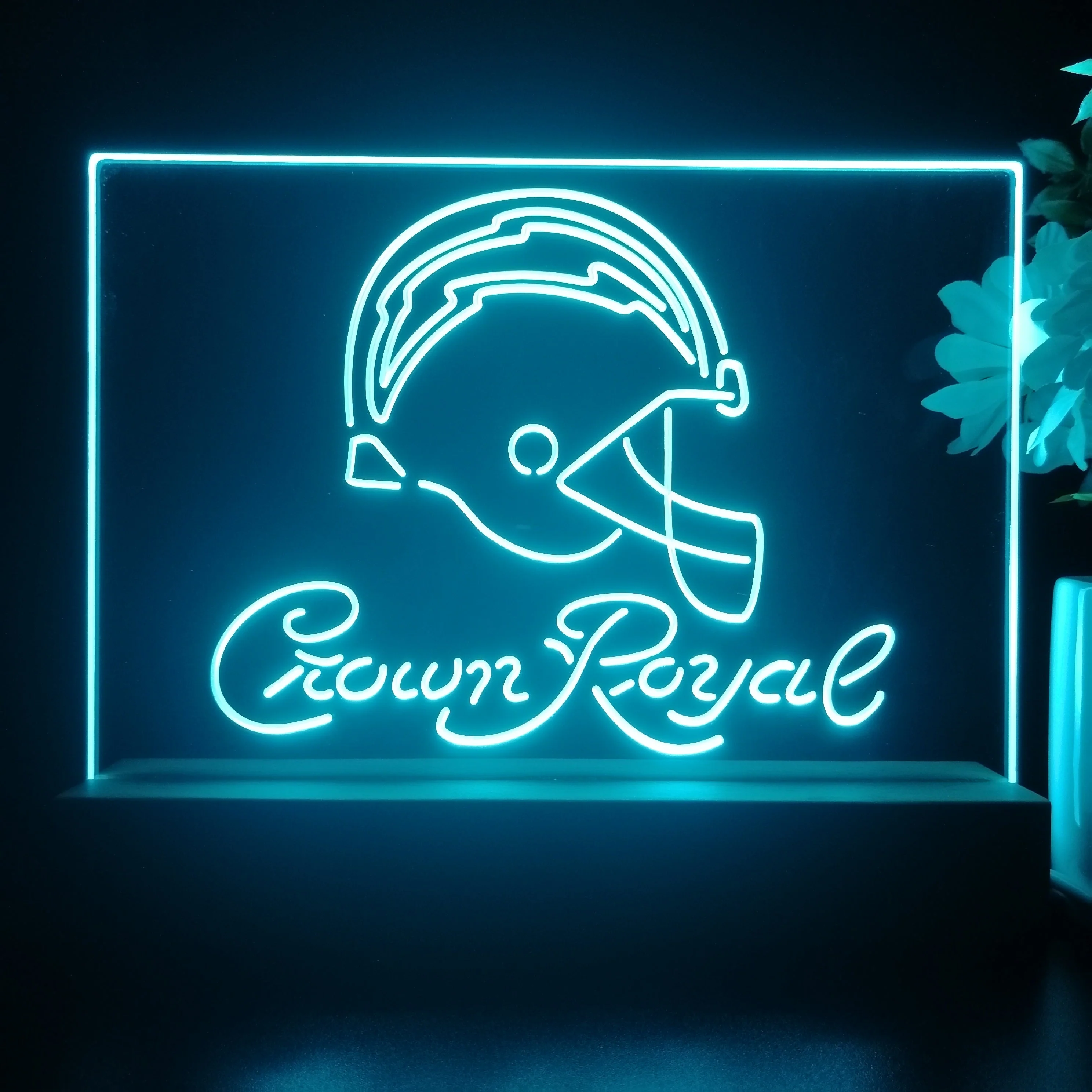 Crown Royal Bar Los Angeles Chargers Est. 1960 Night Light Pub Bar Lamp