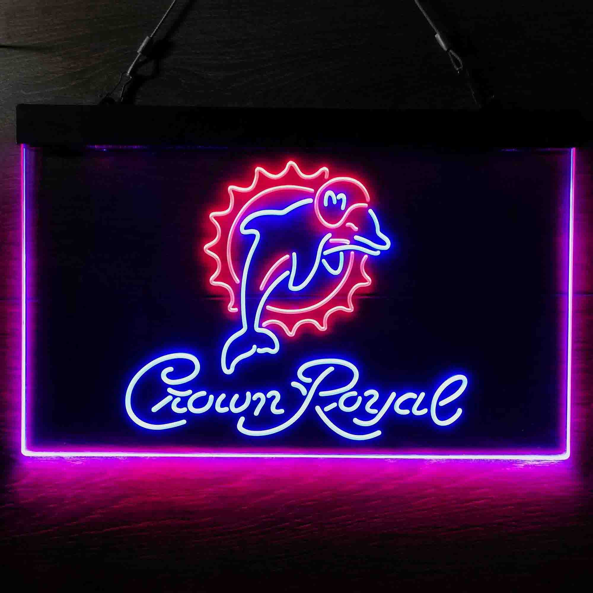 Miami Dolphins Crown Royal Neon-Like LED Sign - Image 2