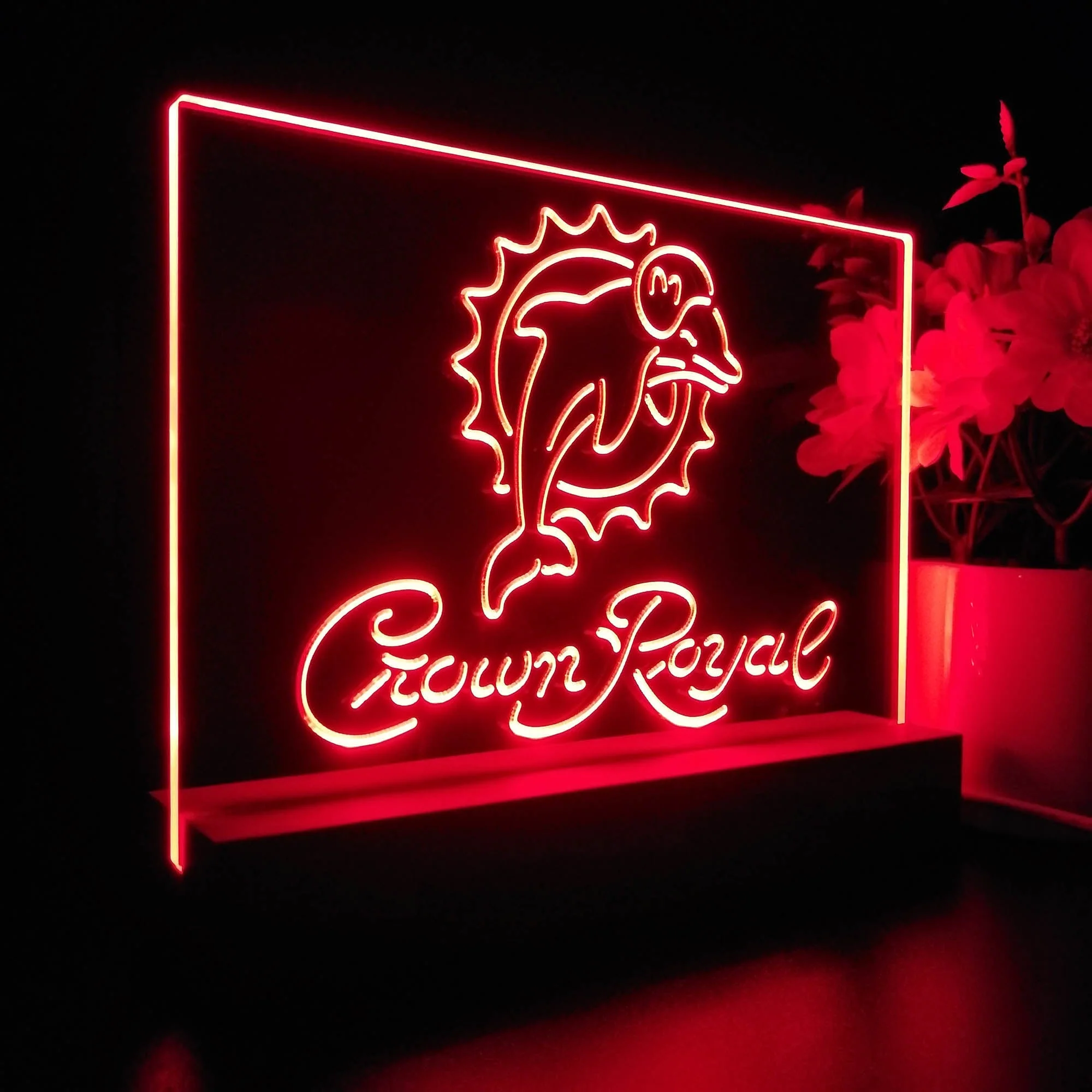 Crown Royal Bar Miami Dolphins Est. 1966 Night Light Pub Bar Lamp - Image 5