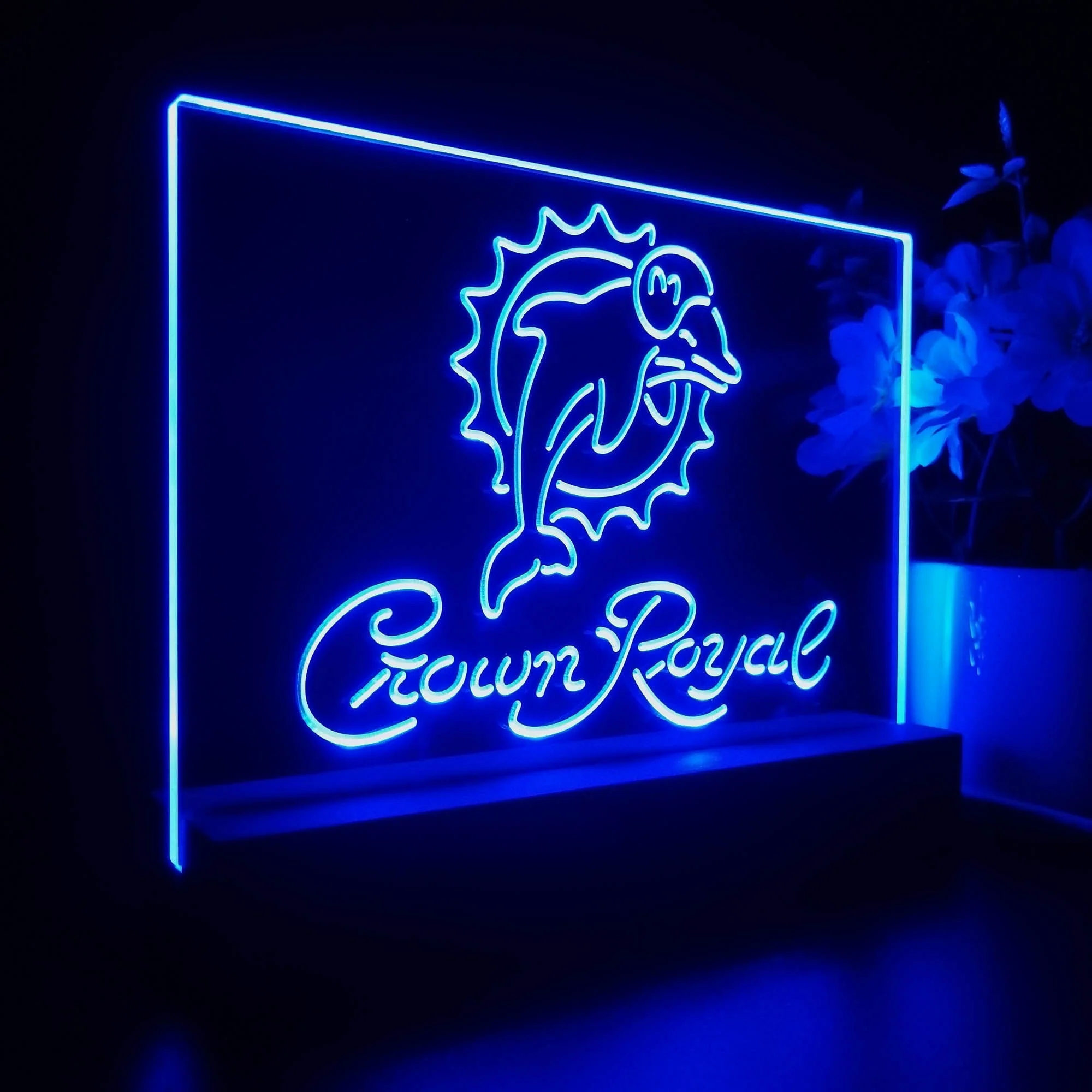 Crown Royal Bar Miami Dolphins Est. 1966 Night Light Pub Bar Lamp - Image 6