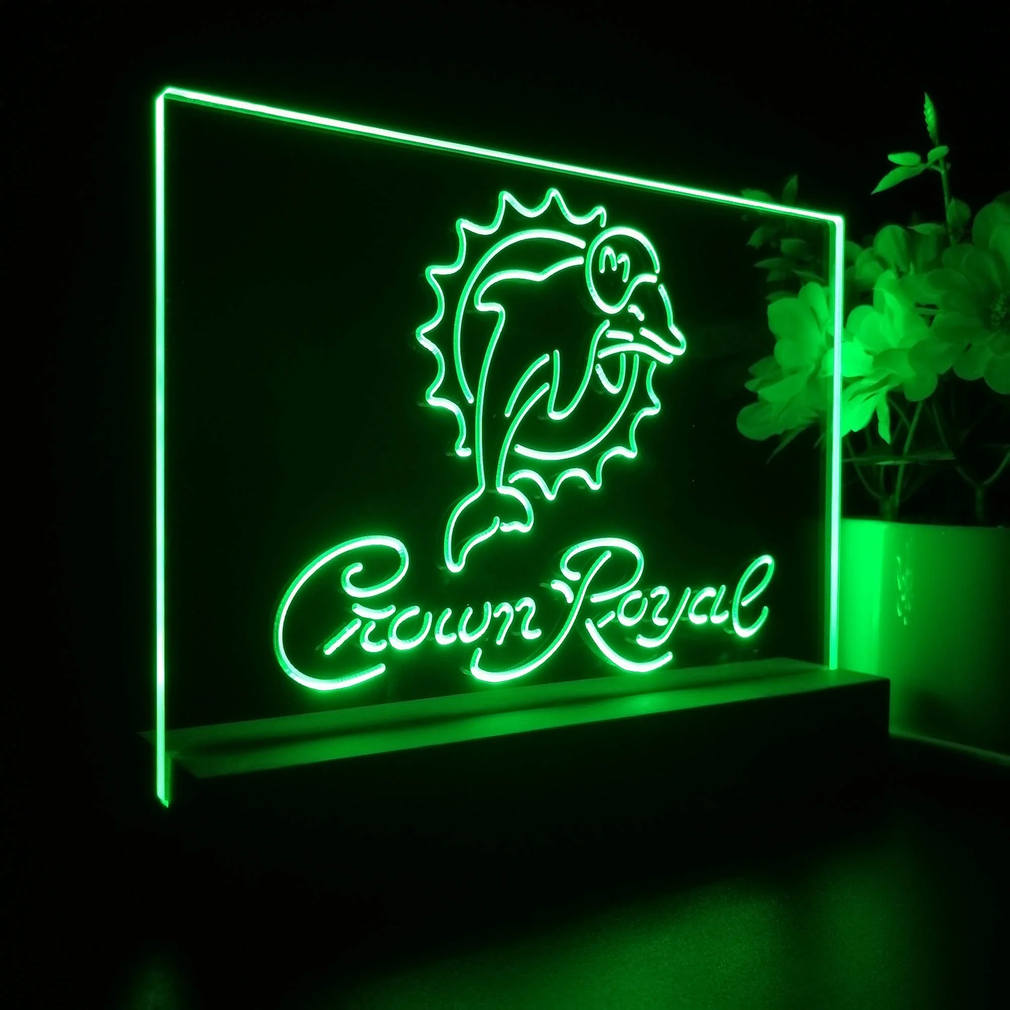 Crown Royal Bar Miami Dolphins Est. 1966 Night Light Pub Bar Lamp - Image 7
