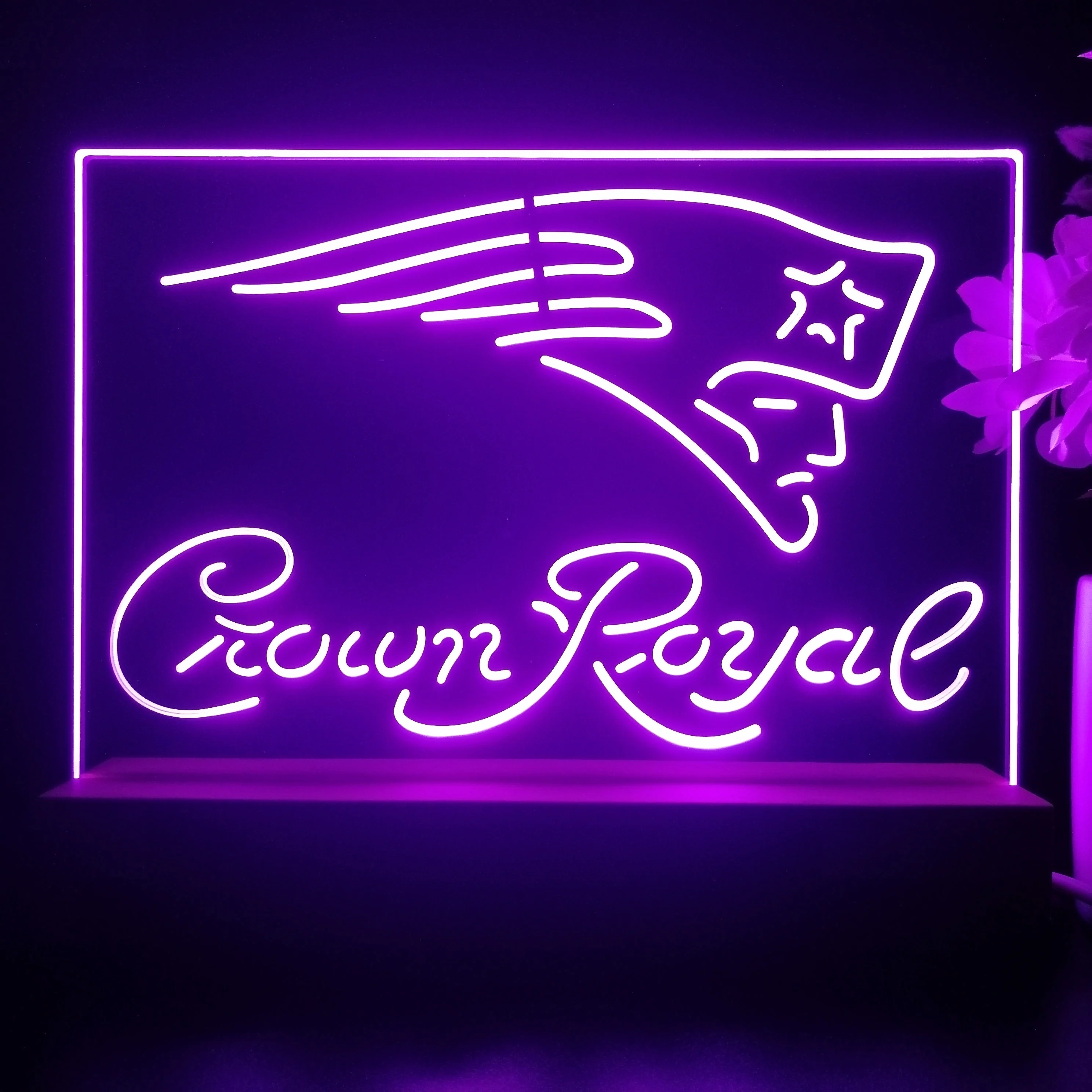 Crown Royal Bar New England Patriots Est. 1960 Night Light Pub Bar Lamp - Image 2