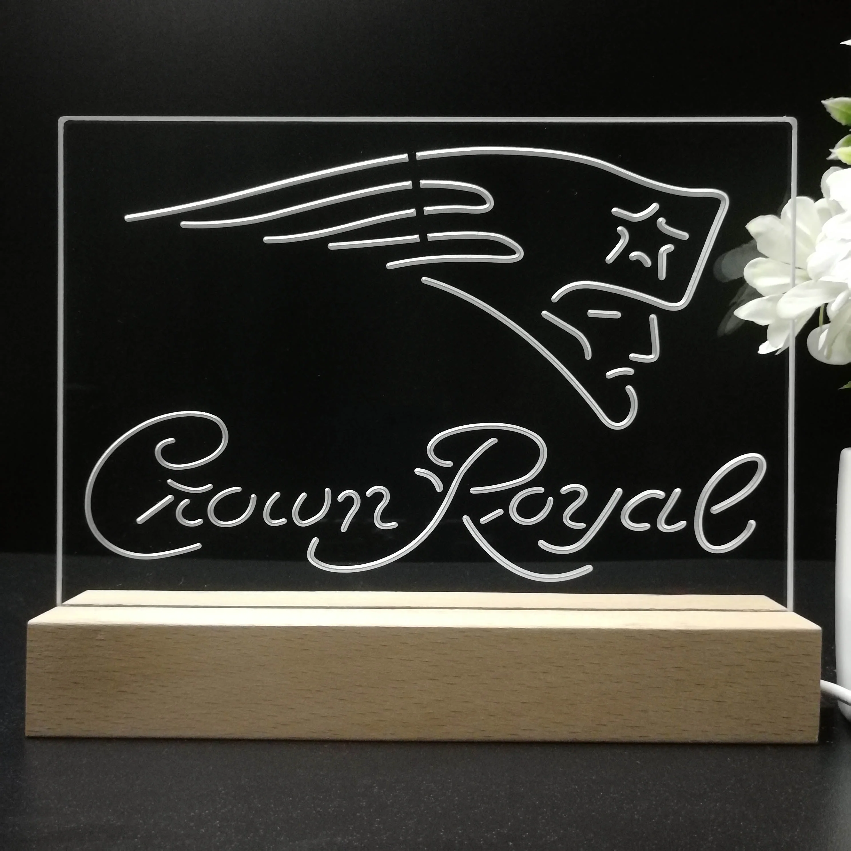 Crown Royal Bar New England Patriots Est. 1960 Night Light Pub Bar Lamp - Image 8