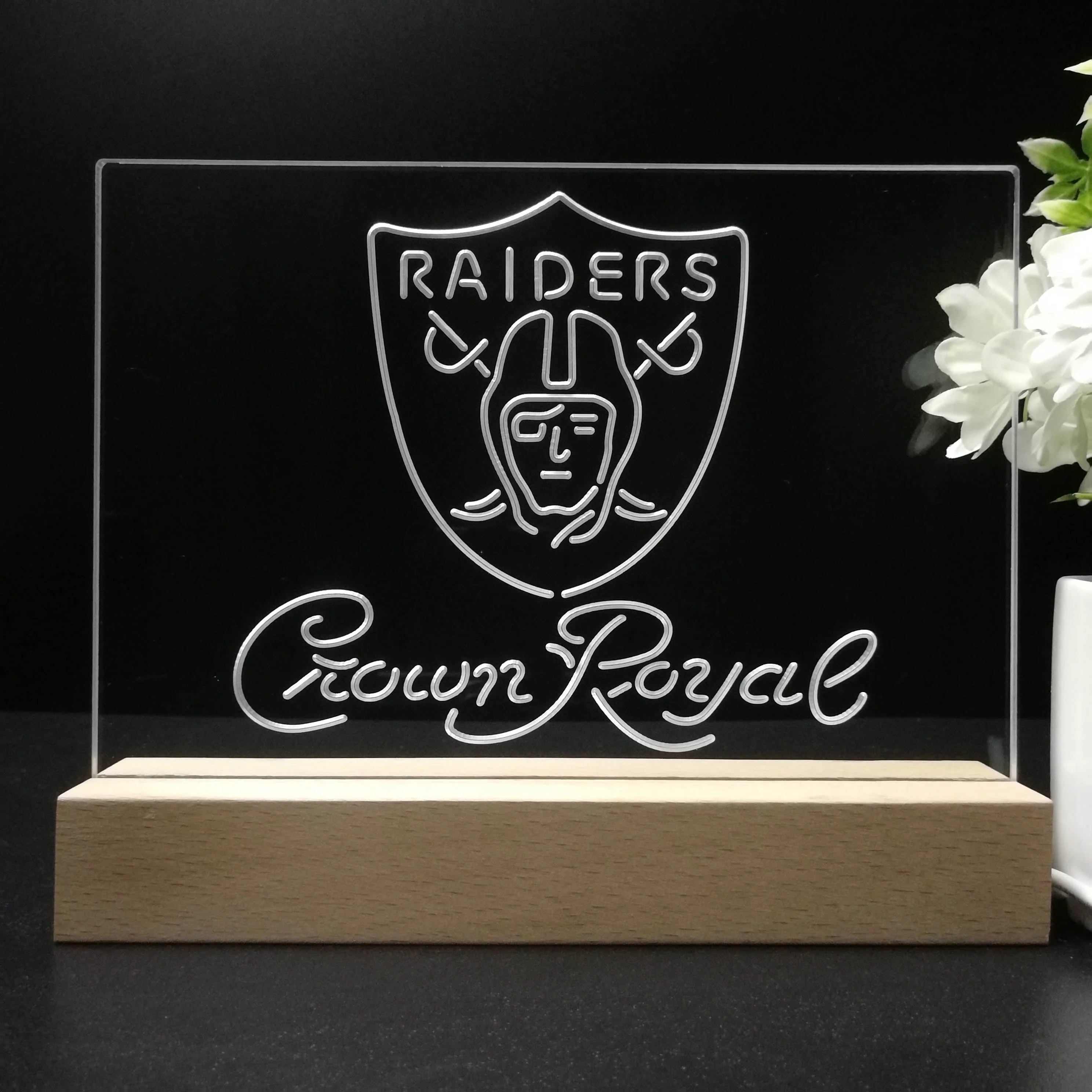 Crown Royal Bar Las Vegas Raiders Night Light Pub Bar Lamp - Image 8