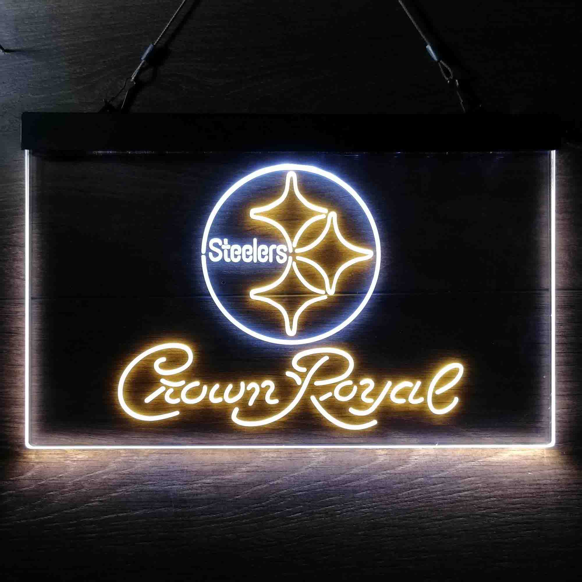 Crown Royal Bar Pittsburgh Steelers Est. 1933 Neon-Like LED Sign - Image 10