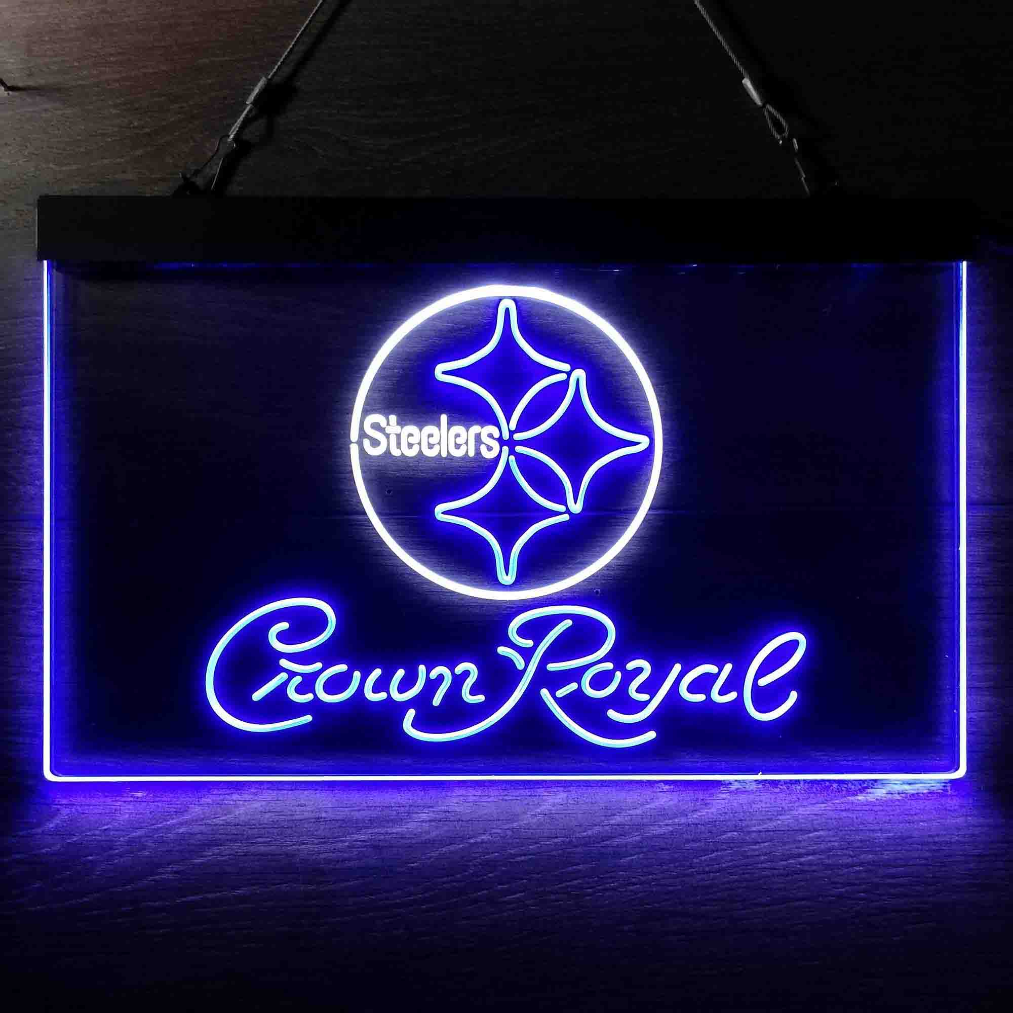 Crown Royal Bar Pittsburgh Steelers Est. 1933 Neon-Like LED Sign - Image 11