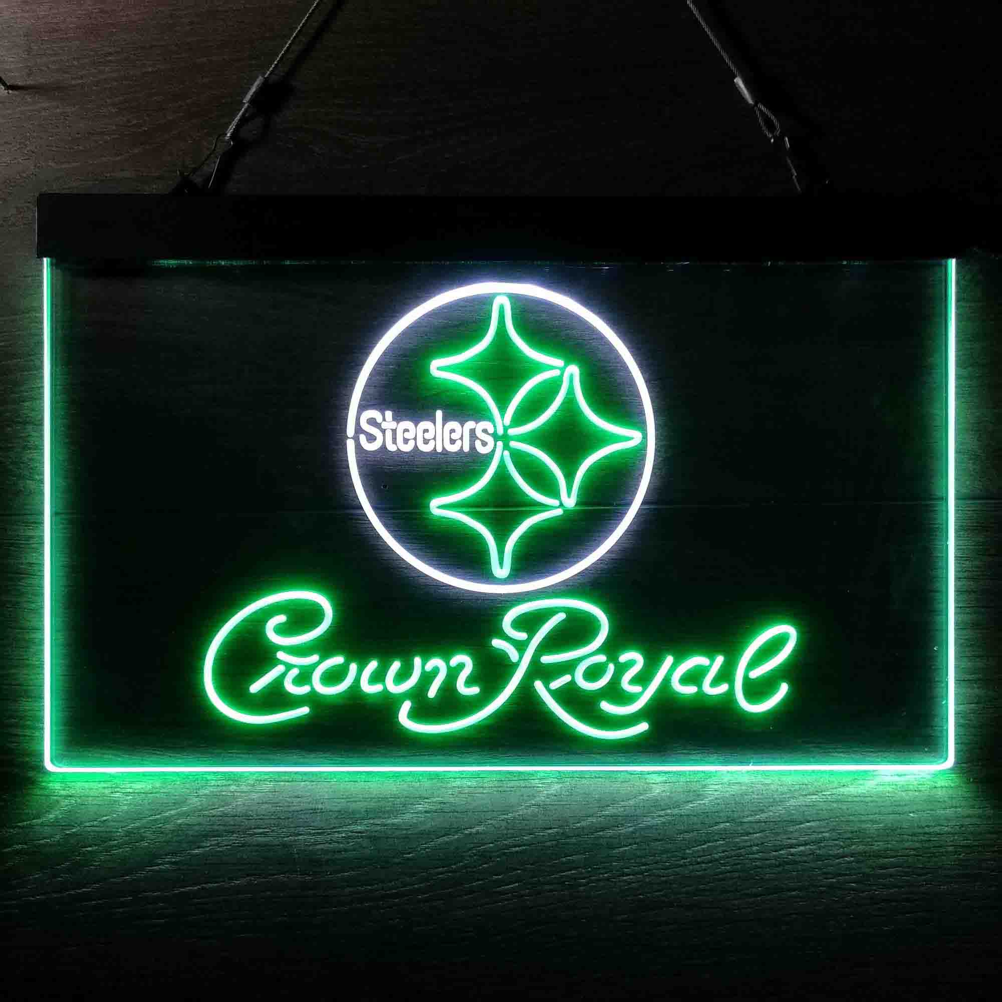 Crown Royal Bar Pittsburgh Steelers Est. 1933 Neon-Like LED Sign - Image 12