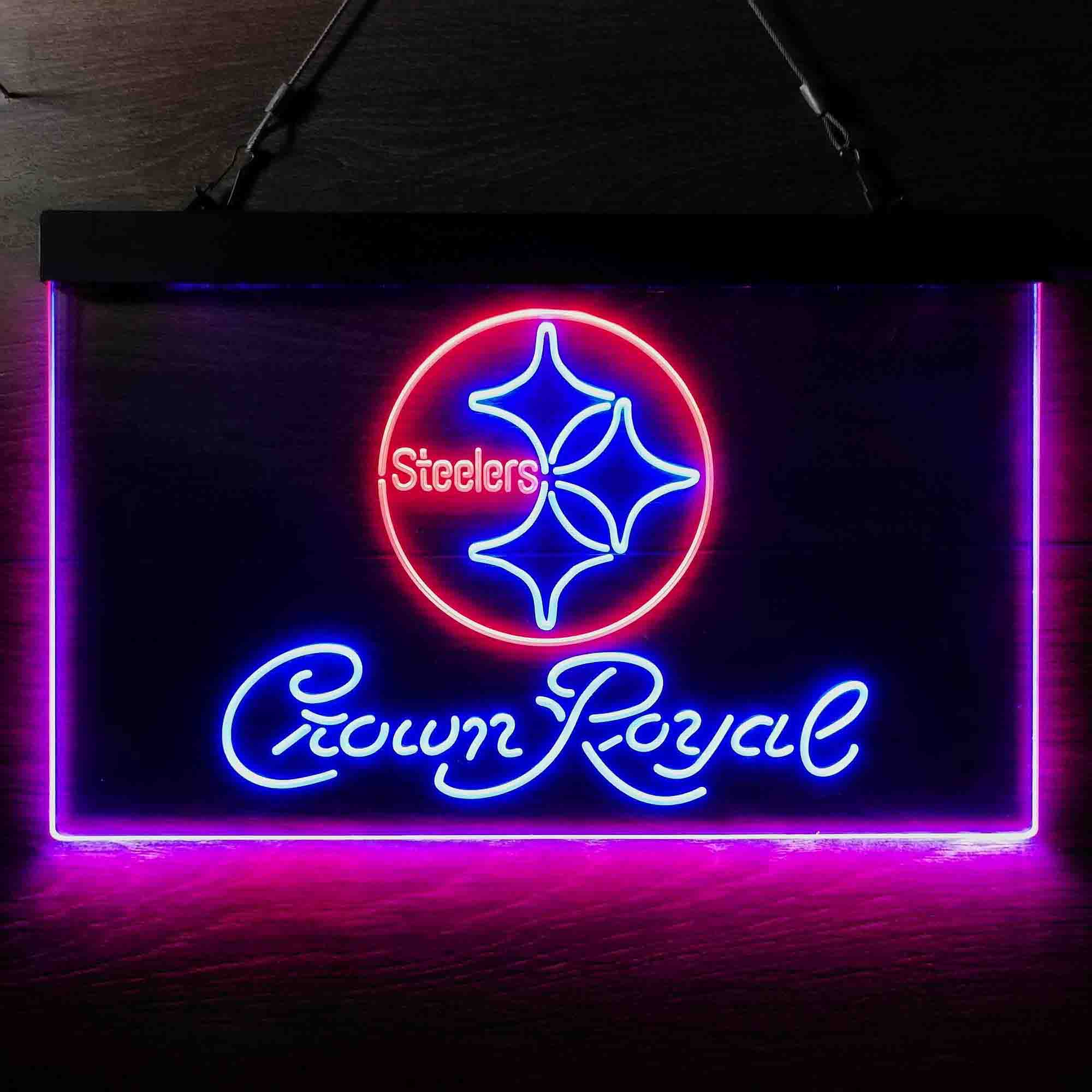 Crown Royal Bar Pittsburgh Steelers Est. 1933 Neon-Like LED Sign - Image 13