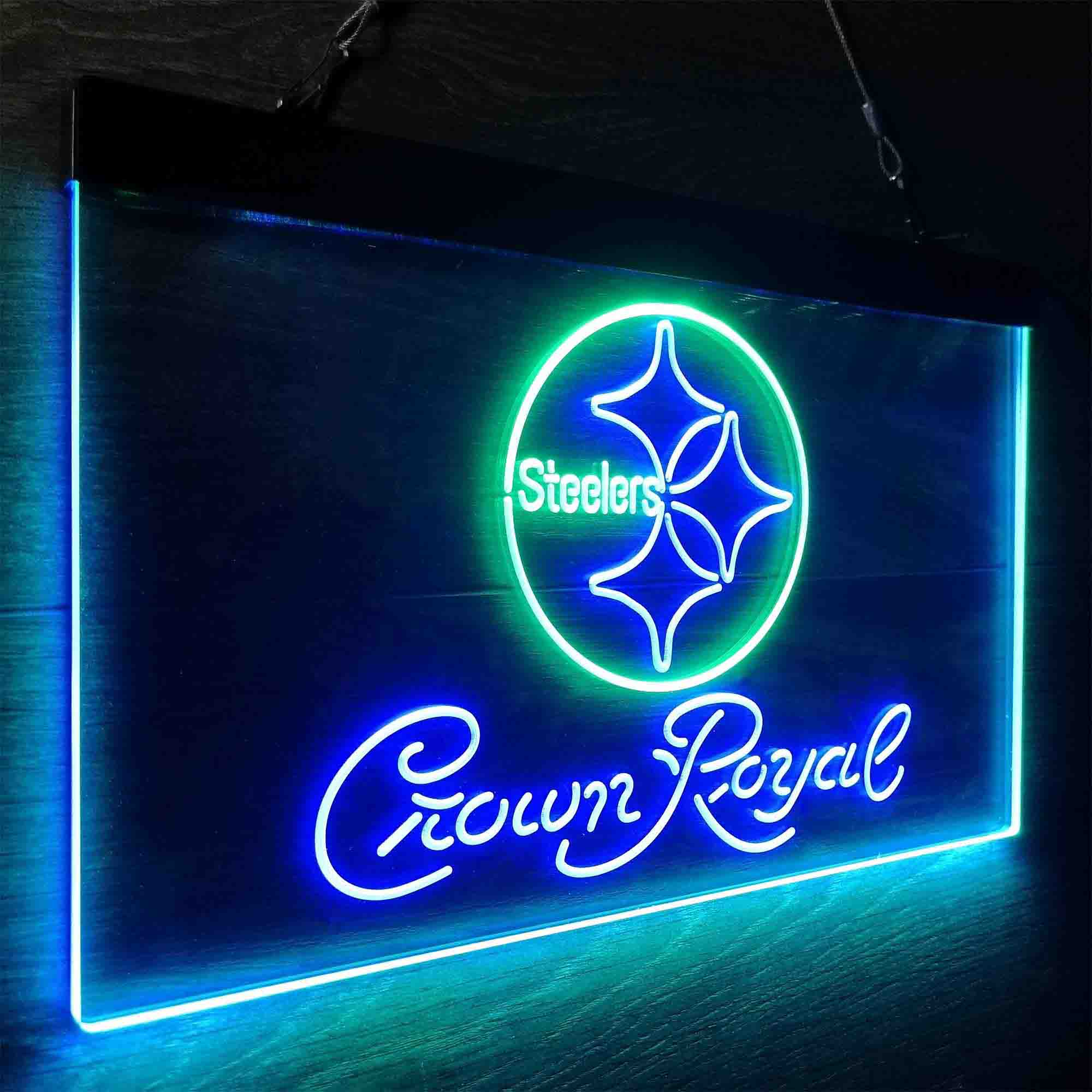 Crown Royal Bar Pittsburgh Steelers Est. 1933 Neon-Like LED Sign - Image 14
