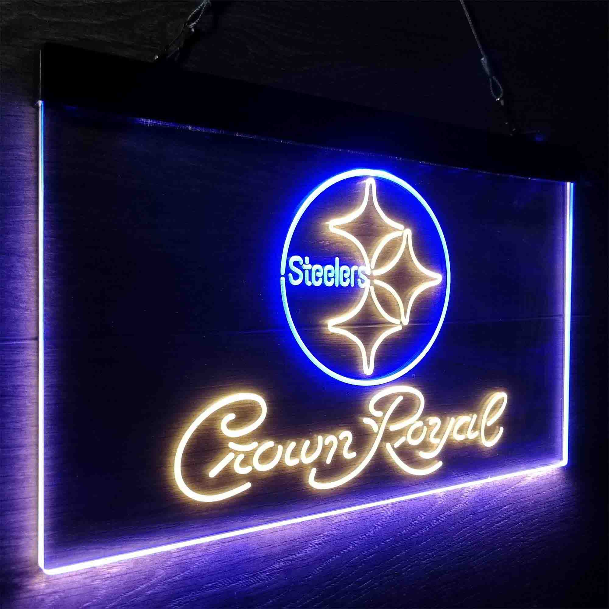 Crown Royal Bar Pittsburgh Steelers Est. 1933 Neon-Like LED Sign - Image 15